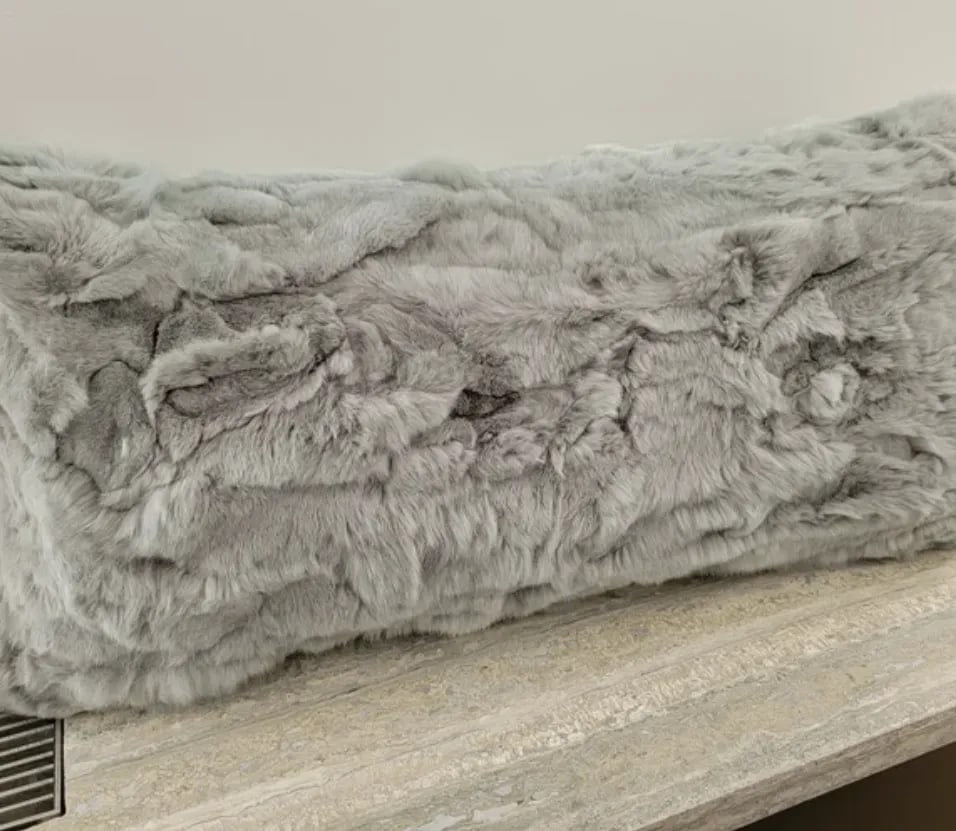 Barneys New York Rabbit Fur Pillow - 4