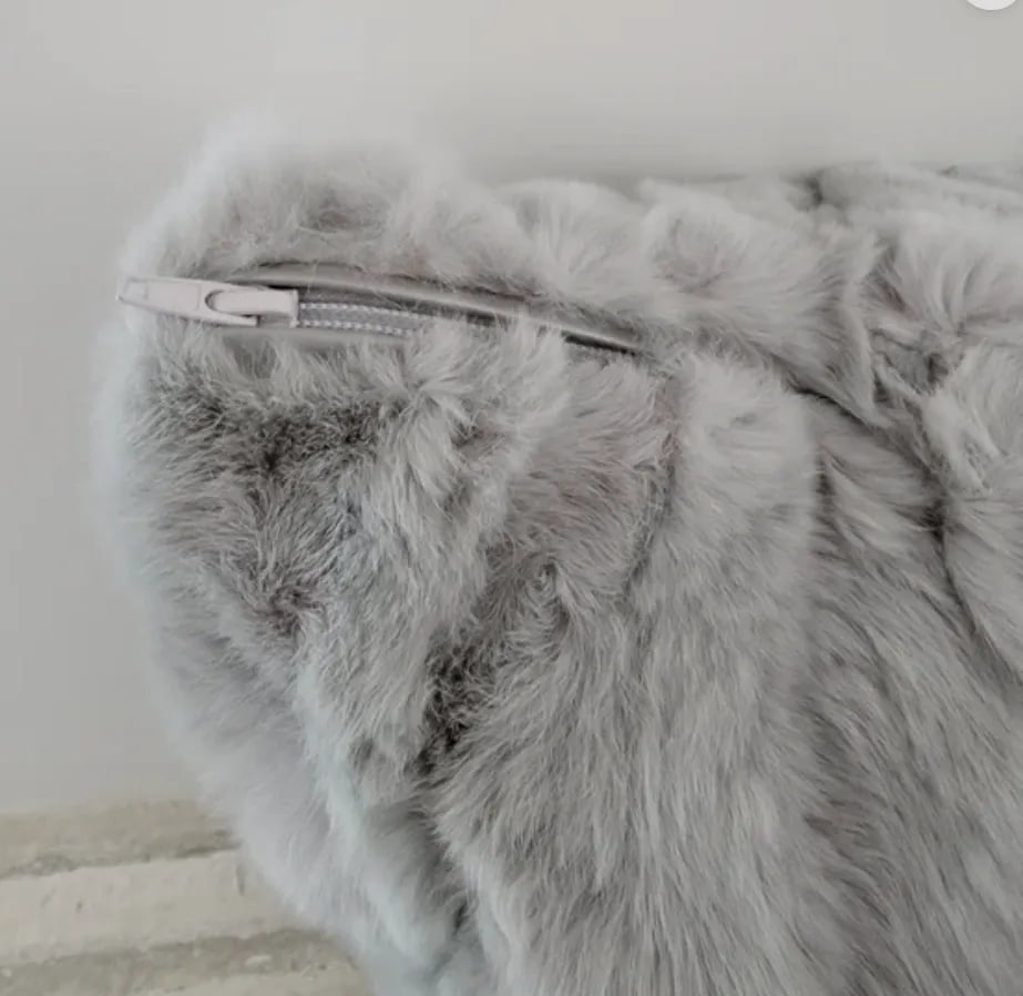 Barneys New York Rabbit Fur Pillow - 5