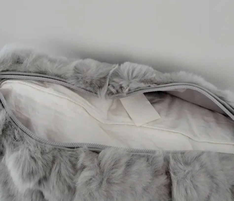 Barneys New York Rabbit Fur Pillow - 8