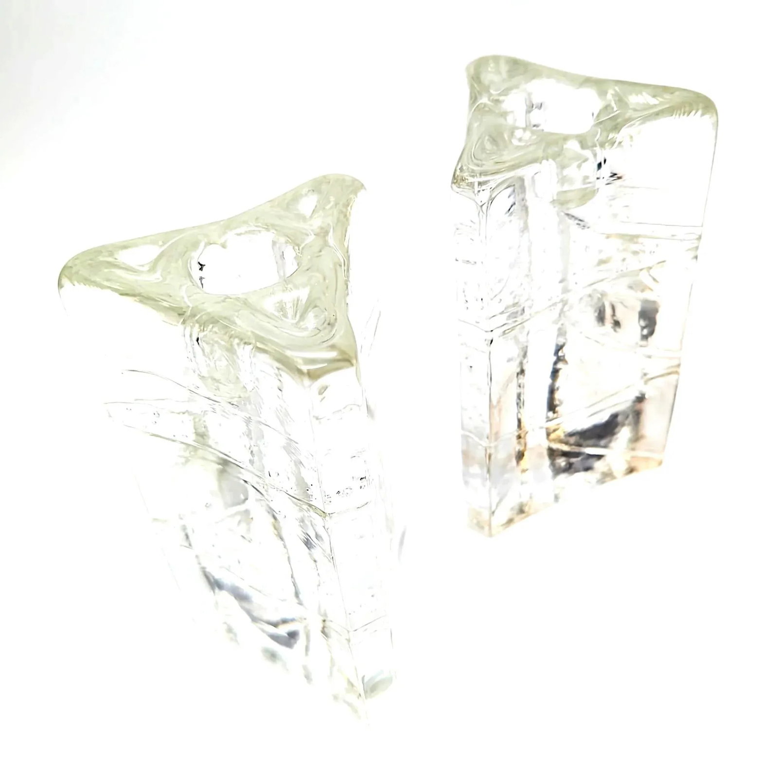 1980s Iittala "Arkipelago" Glass Candlestick Holders Designed by Timo Sarpaneva, a Pair - 5