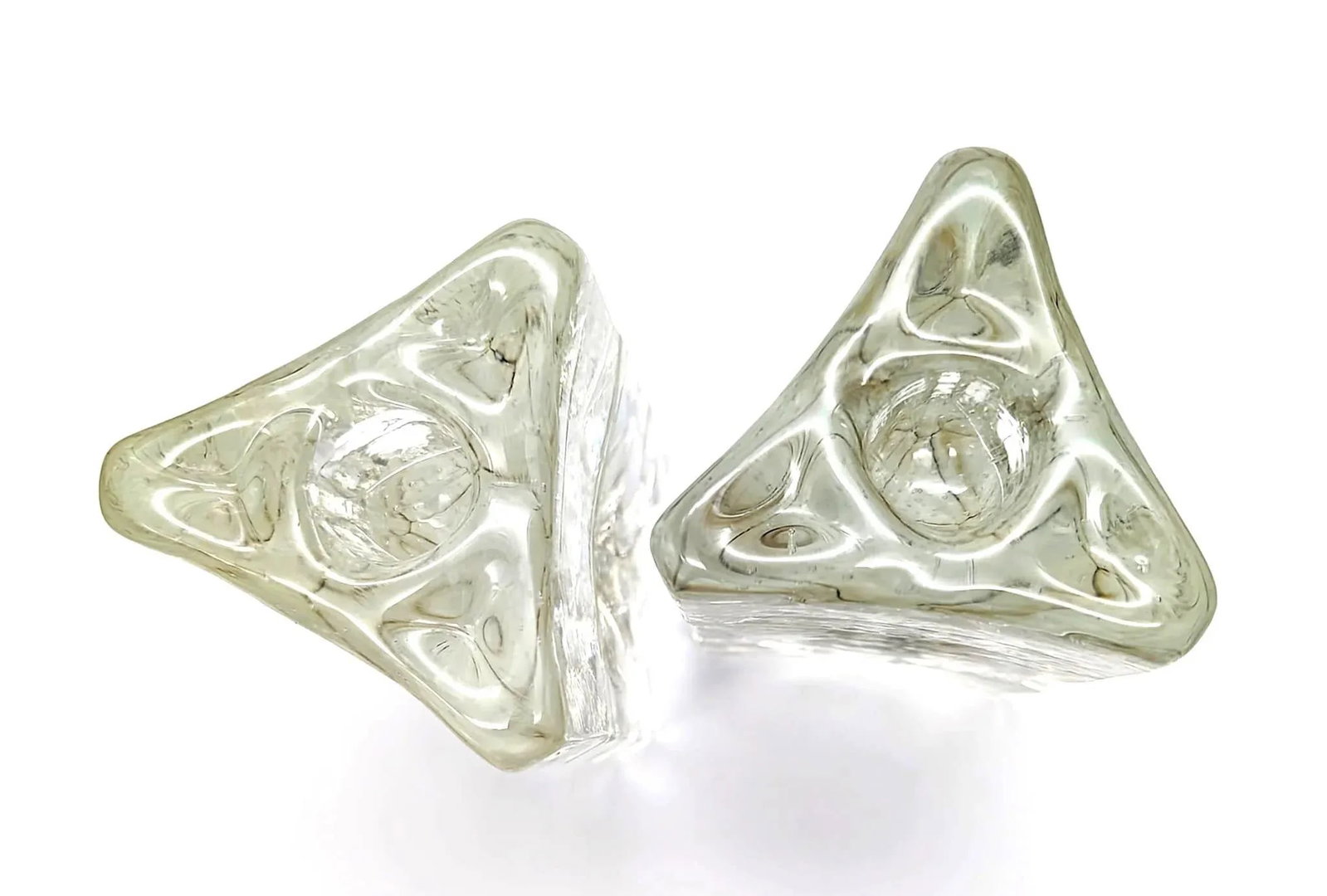 1980s Iittala "Arkipelago" Glass Candlestick Holders Designed by Timo Sarpaneva, a Pair - 9
