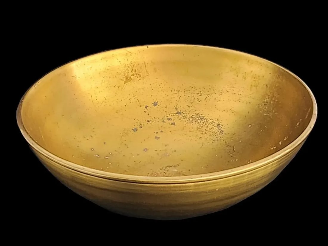 1980s Calvin Klein Solarized Brass Offering Bowl - 2