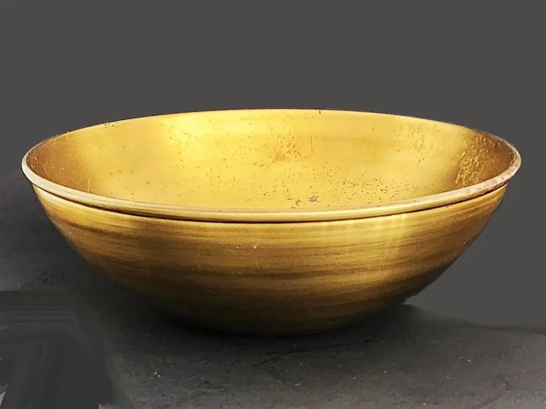 1980s Calvin Klein Solarized Brass Offering Bowl - 3