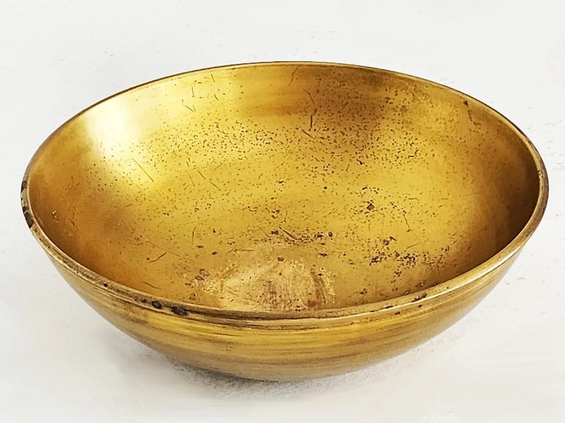 1980s Calvin Klein Solarized Brass Offering Bowl - 5