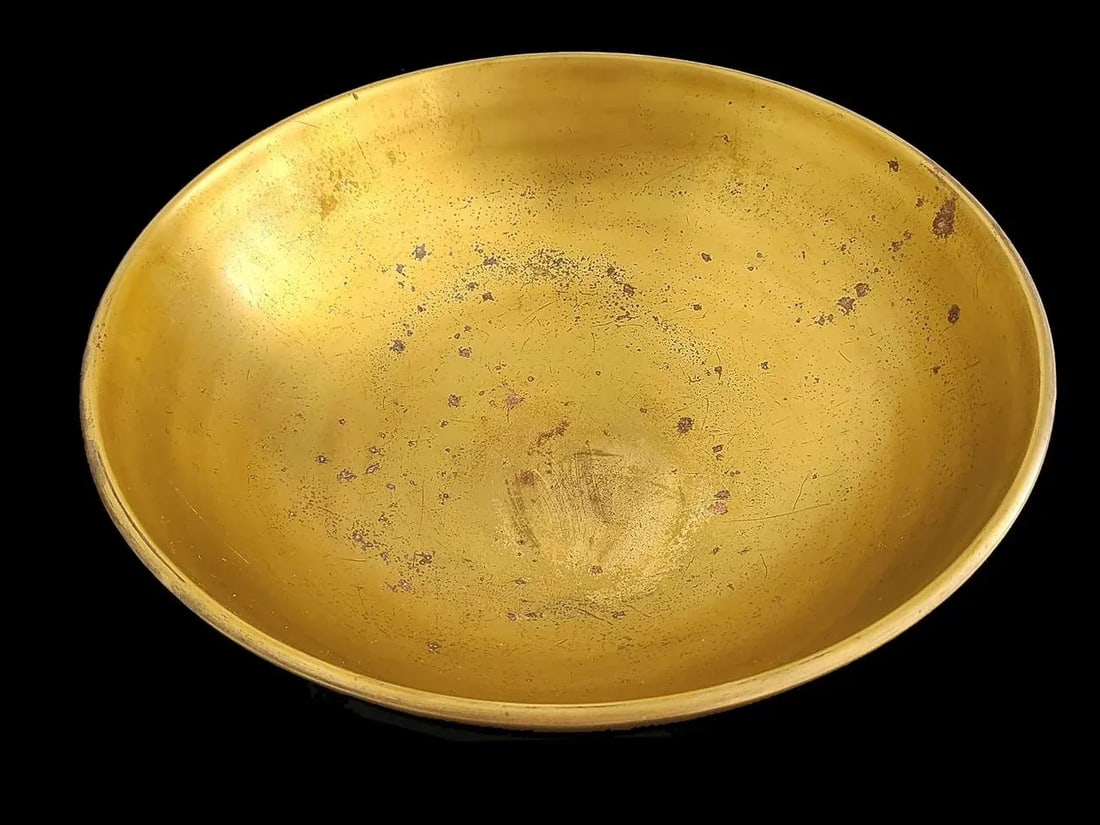 1980s Calvin Klein Solarized Brass Offering Bowl - 8