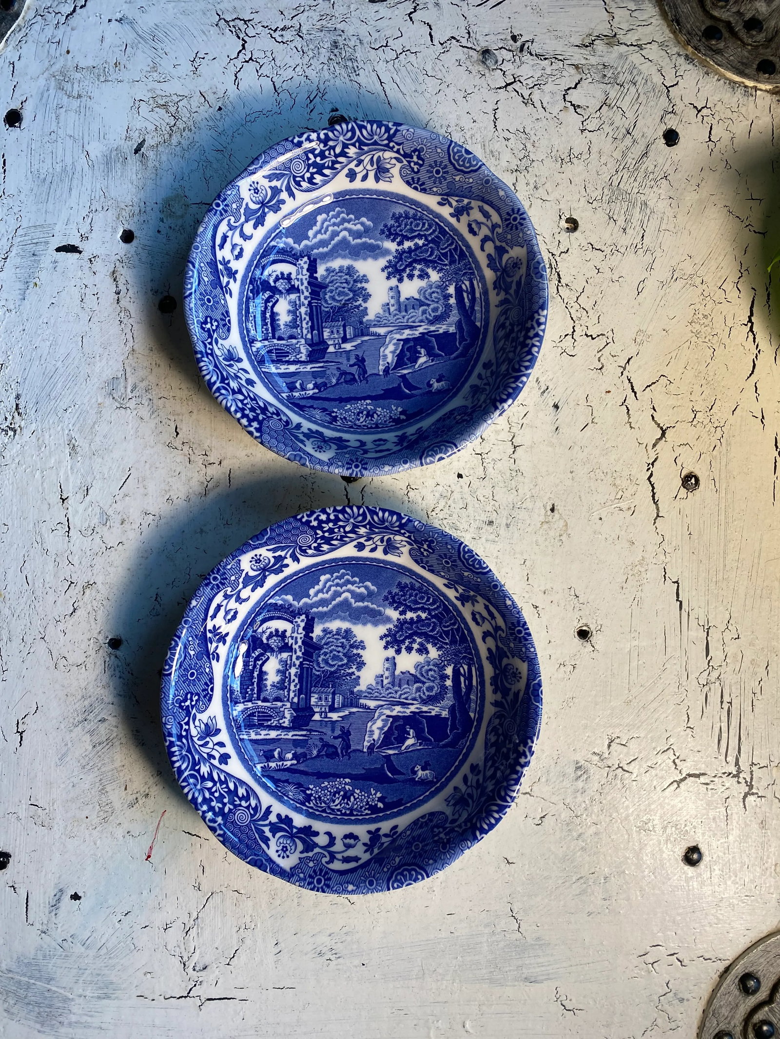Spode Blue Italian Coupe Cereal Bowls- Set of 2 - 9