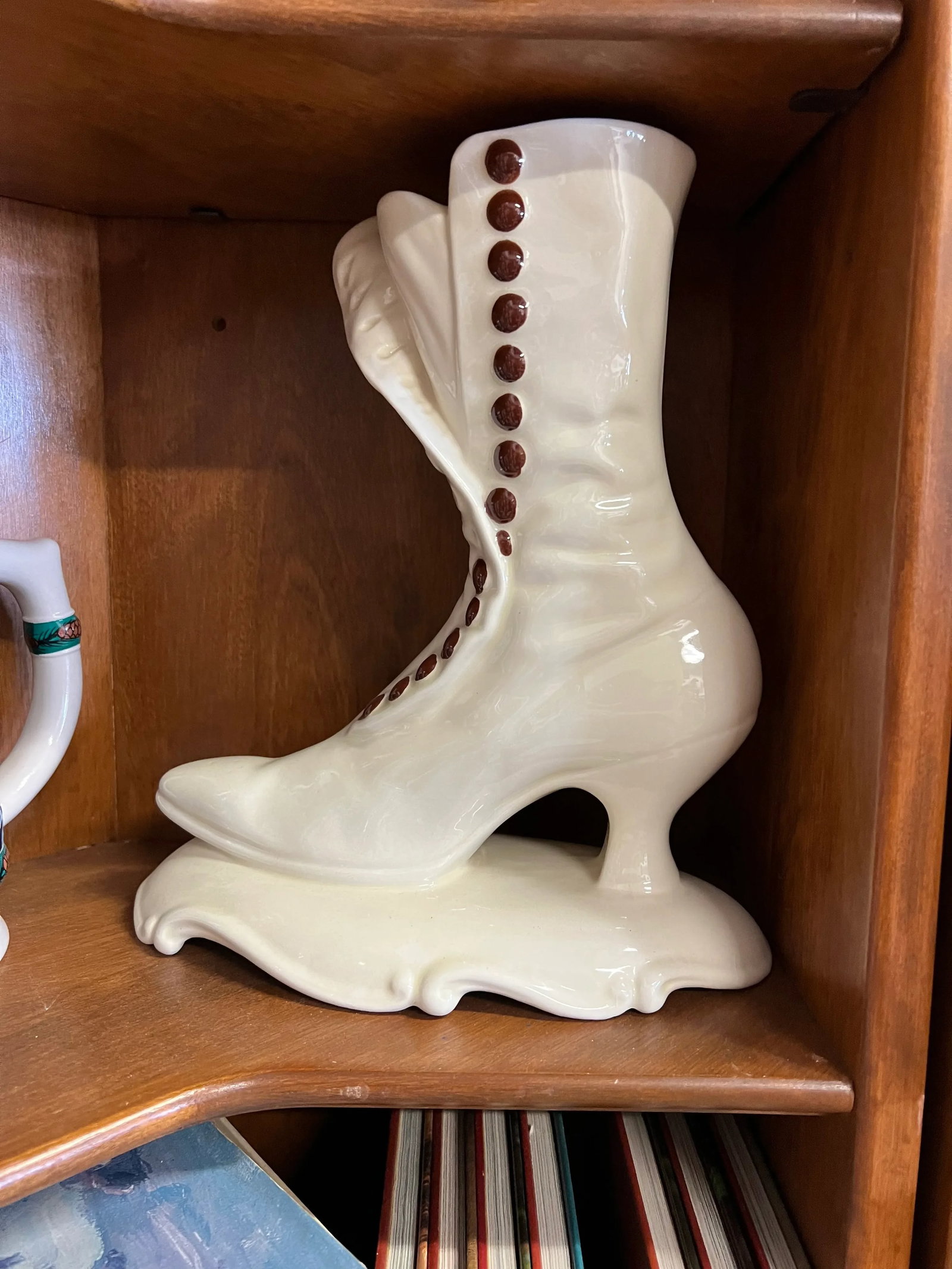 Vintage Late 20th Century Victorian Ceramic Women's Shoe - 3