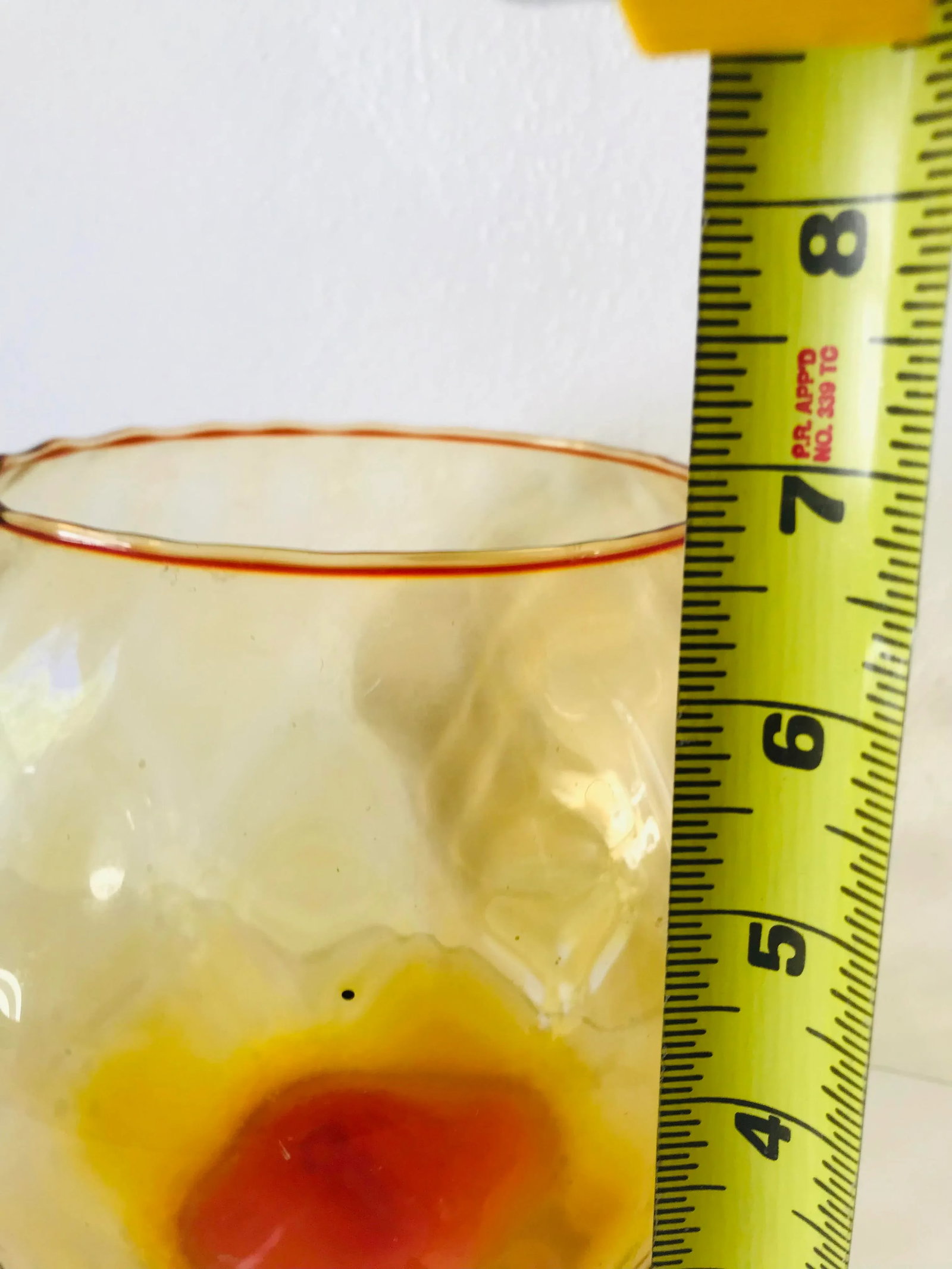 Amber Empoli Mid-Century Modern Optic Glass Rolly Polly Ball Vase - 5