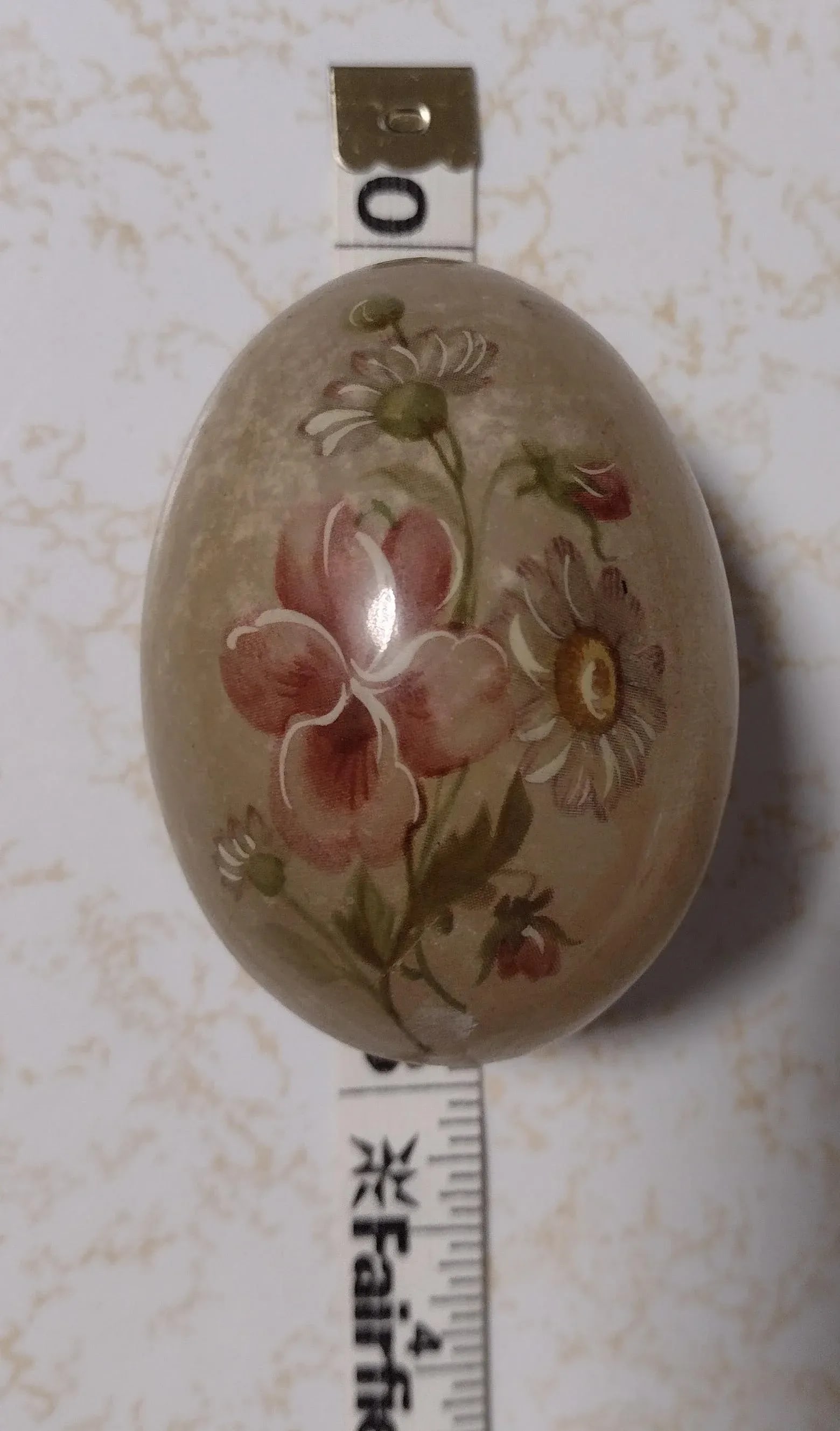 Mid 20th Century Italian Alabaster Flowered Egg - 6