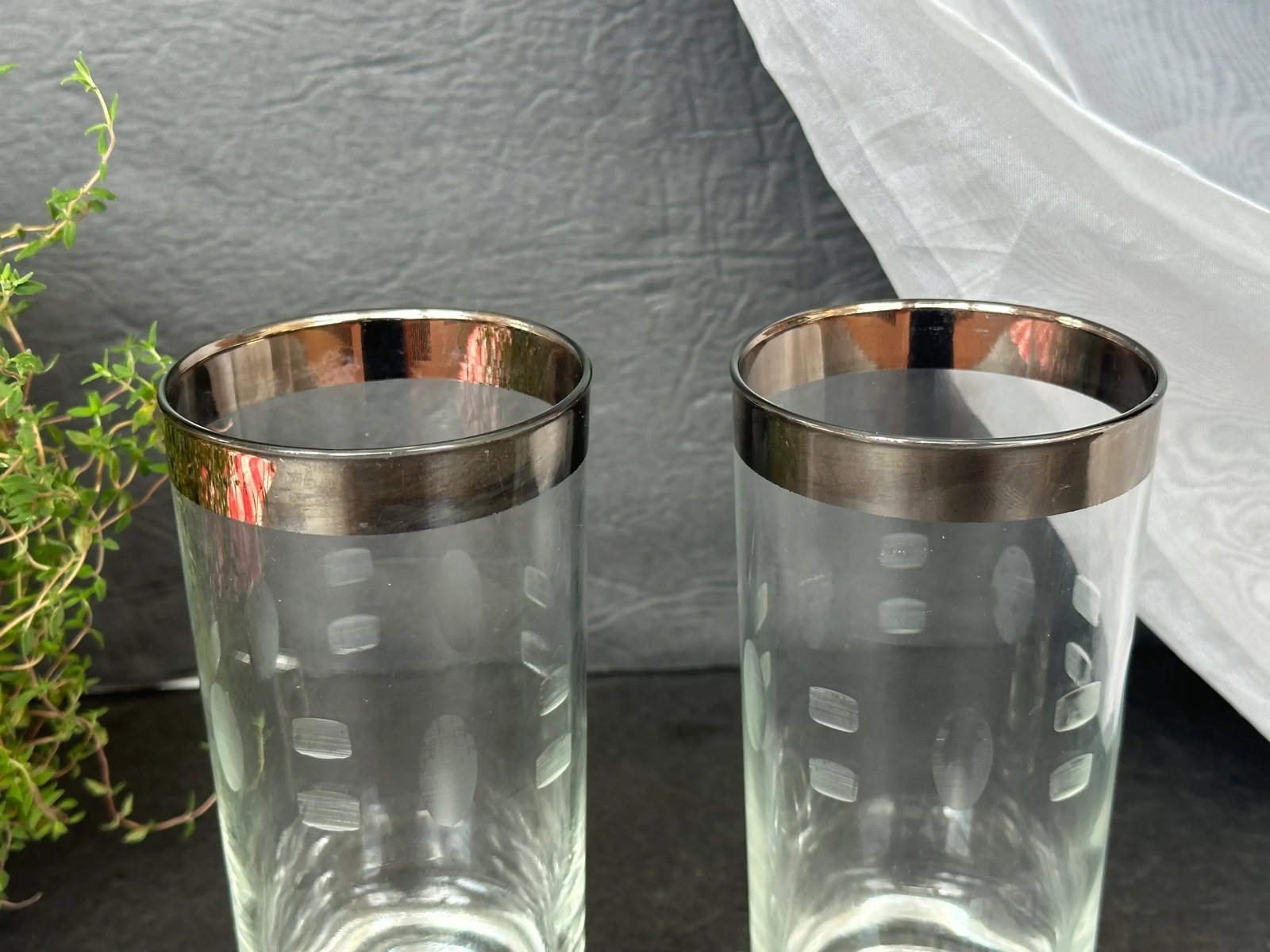 Mid Century Modern Highball Cocktail Glasses Set of 2 - 5