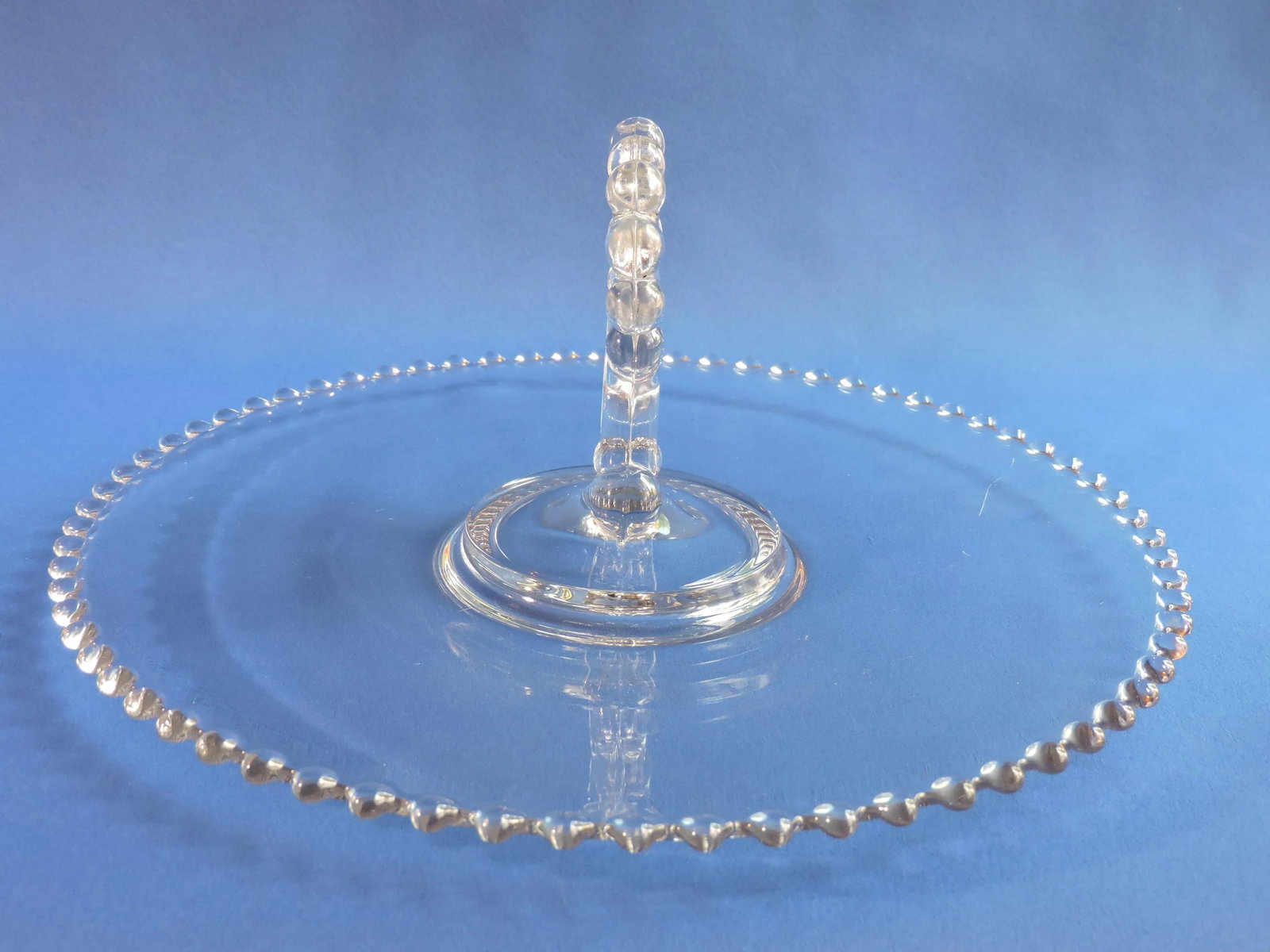 Vintage 1950's Imperial Glass Candlewick Heart Shaped Handled Serving Tray - 4