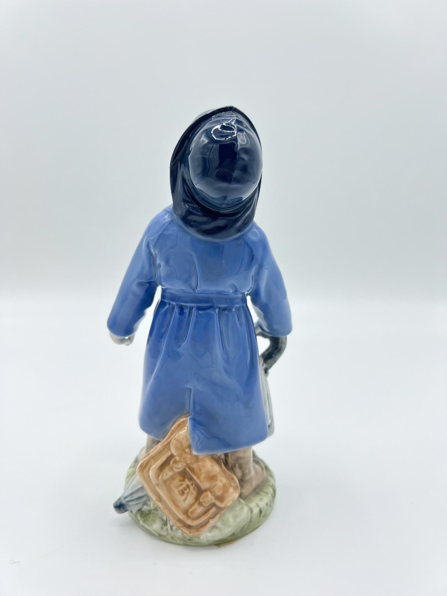 1960s Royal Copenhagen Porcelain Figurine "Boy With Umbrella" - 4