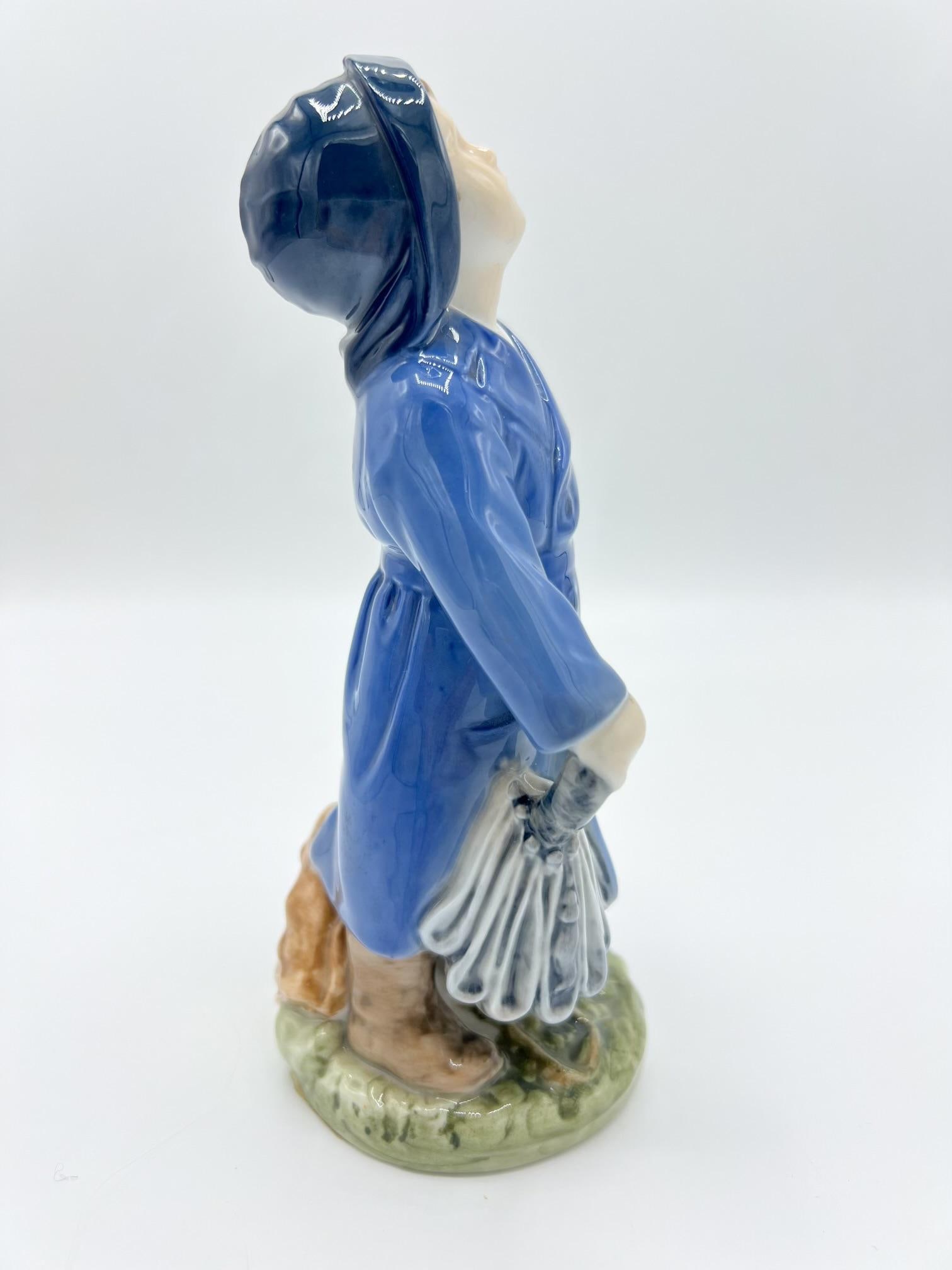 1960s Royal Copenhagen Porcelain Figurine "Boy With Umbrella" - 5