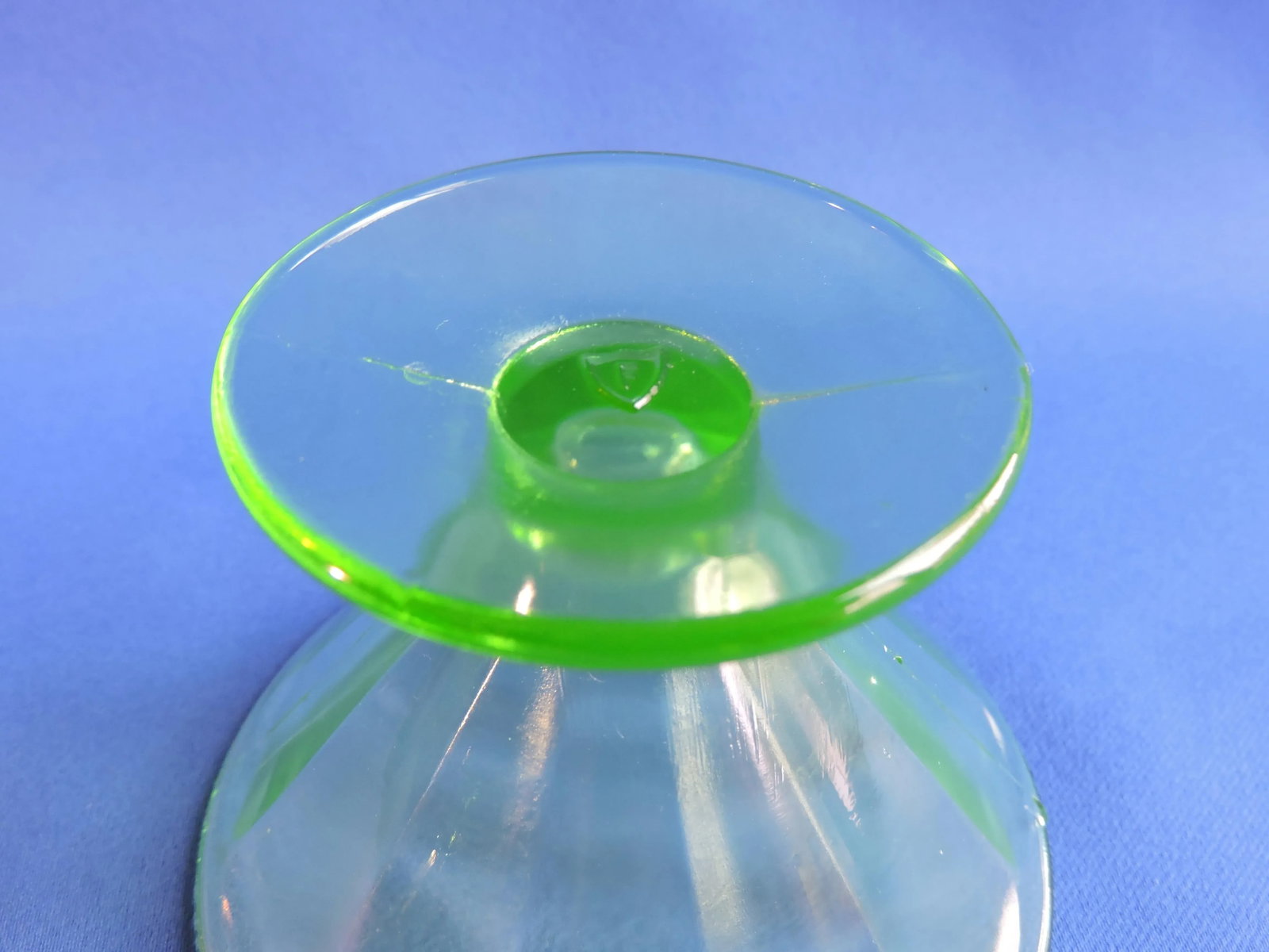 1930's Federal Depression Vaseline Glass Low Footed Sherbets Pair of 2 - 9