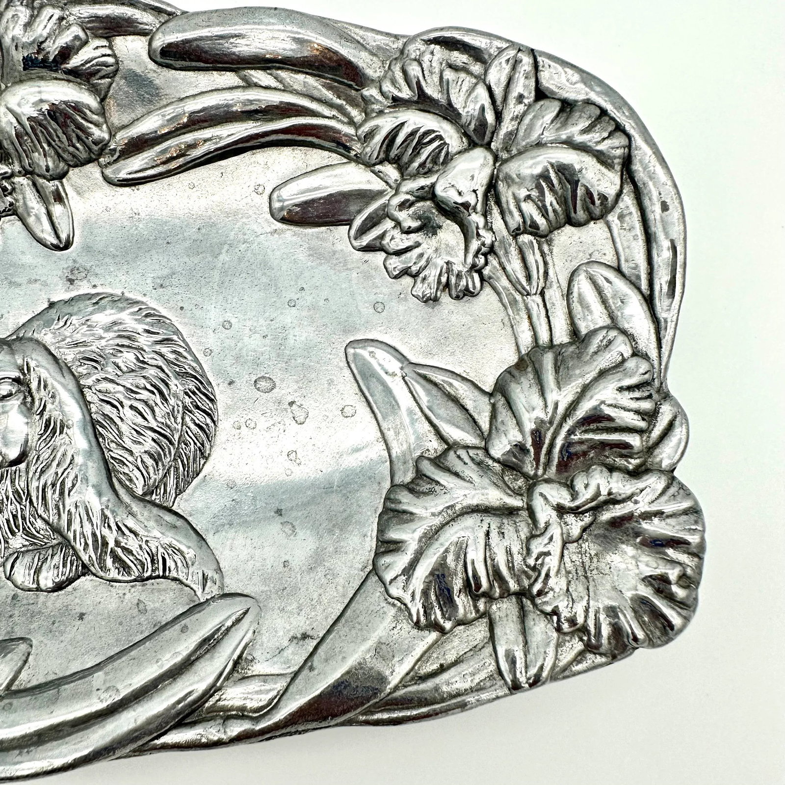 Vintage Arthur Court 1994 Rabbits Cast Aluminum Oblong Platter - 4