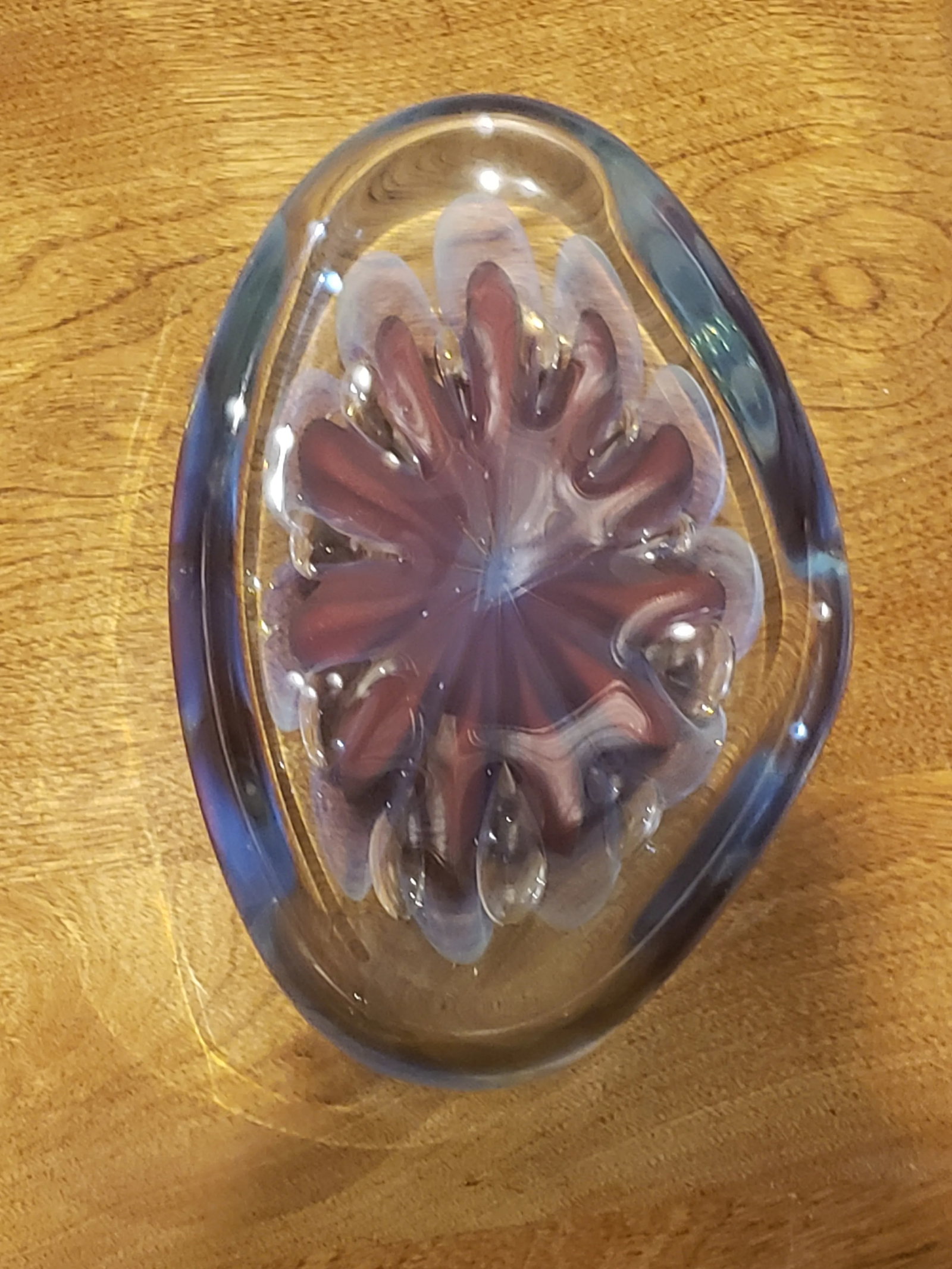 2007 Signed Robert Eickholt "Seascape" Decorative Art Glass Shallow Bowl/Dish/Paper Weight - 8