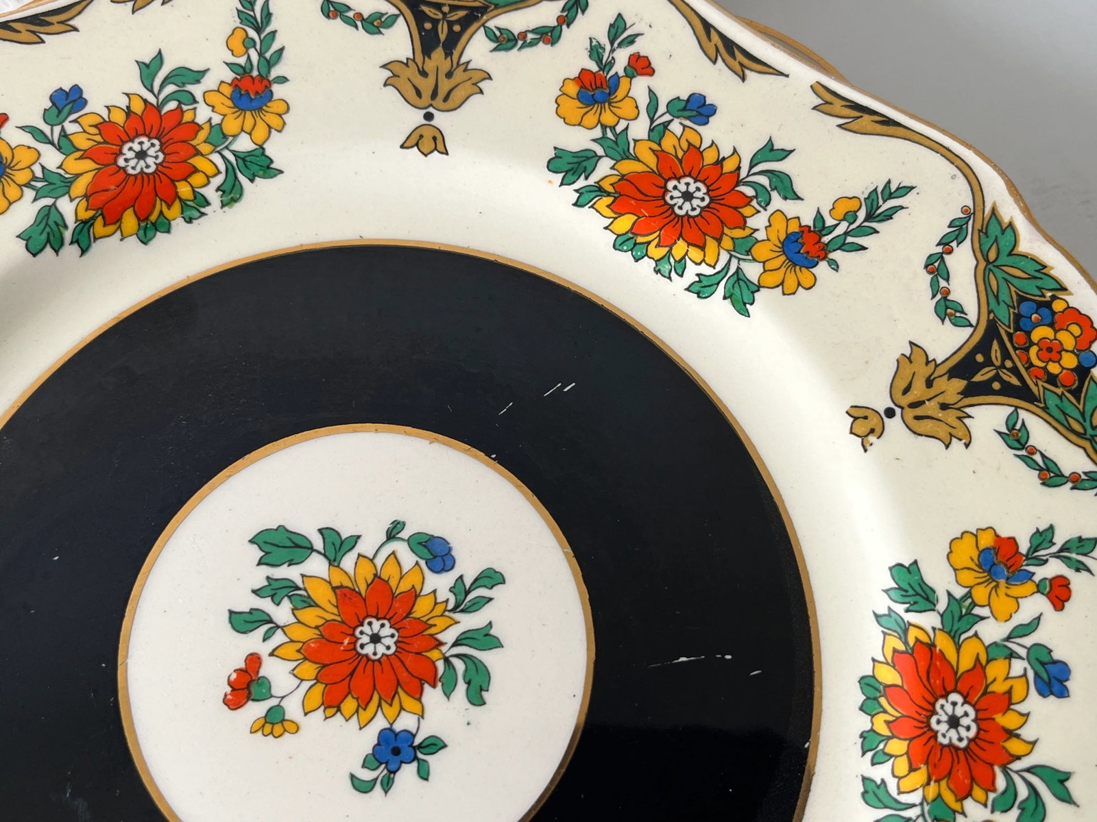 1920s-30s John Maddock & Sons "Minerva" Fruit & Floral Printed Ceramic Luncheon Plates- Set of 4 - 3