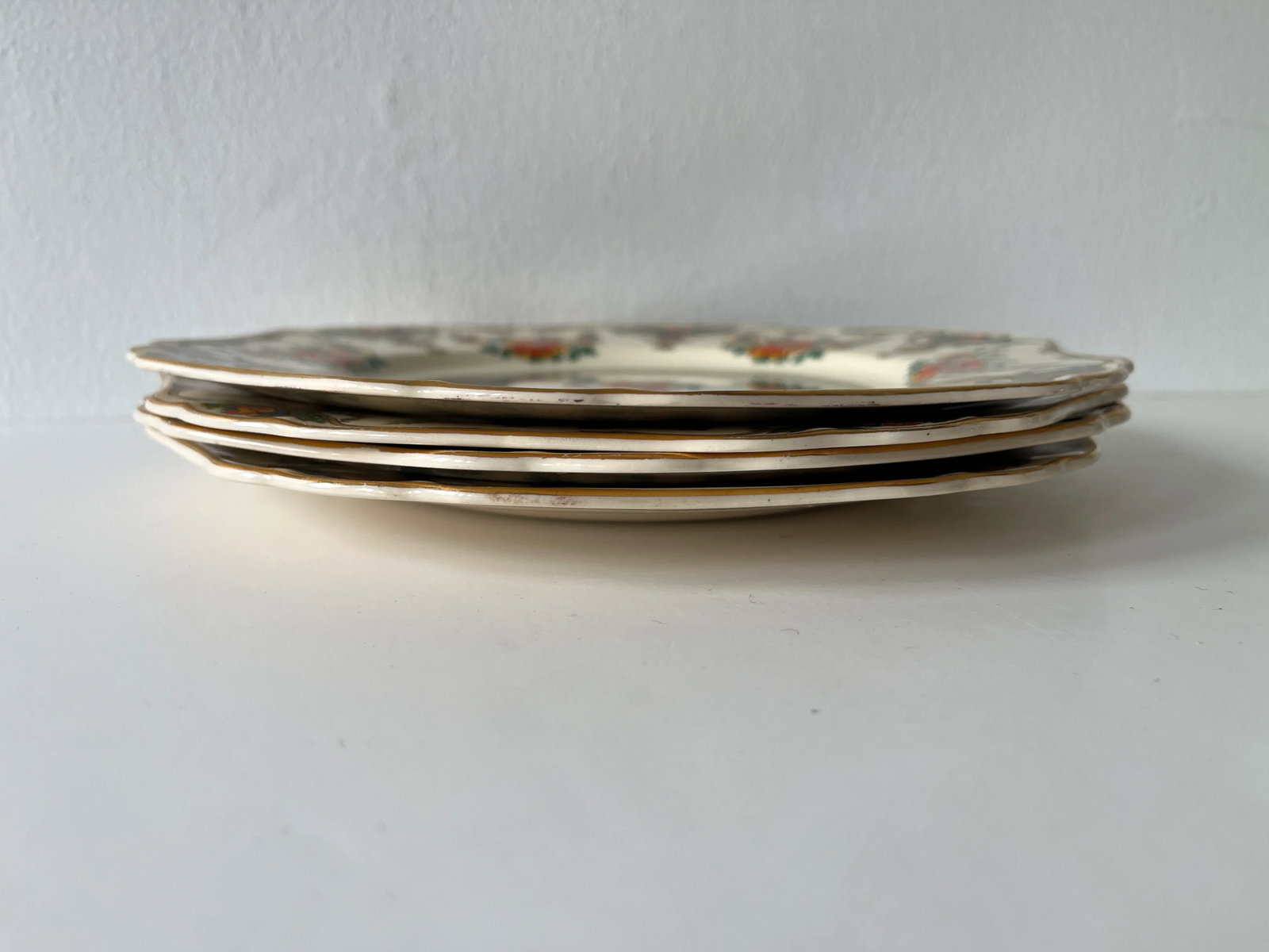1920s-30s John Maddock & Sons "Minerva" Fruit & Floral Printed Ceramic Luncheon Plates- Set of 4 - 4