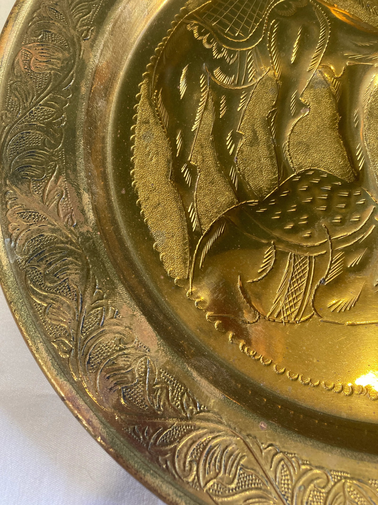 1960s Brass Embossed Camel Plate - 4