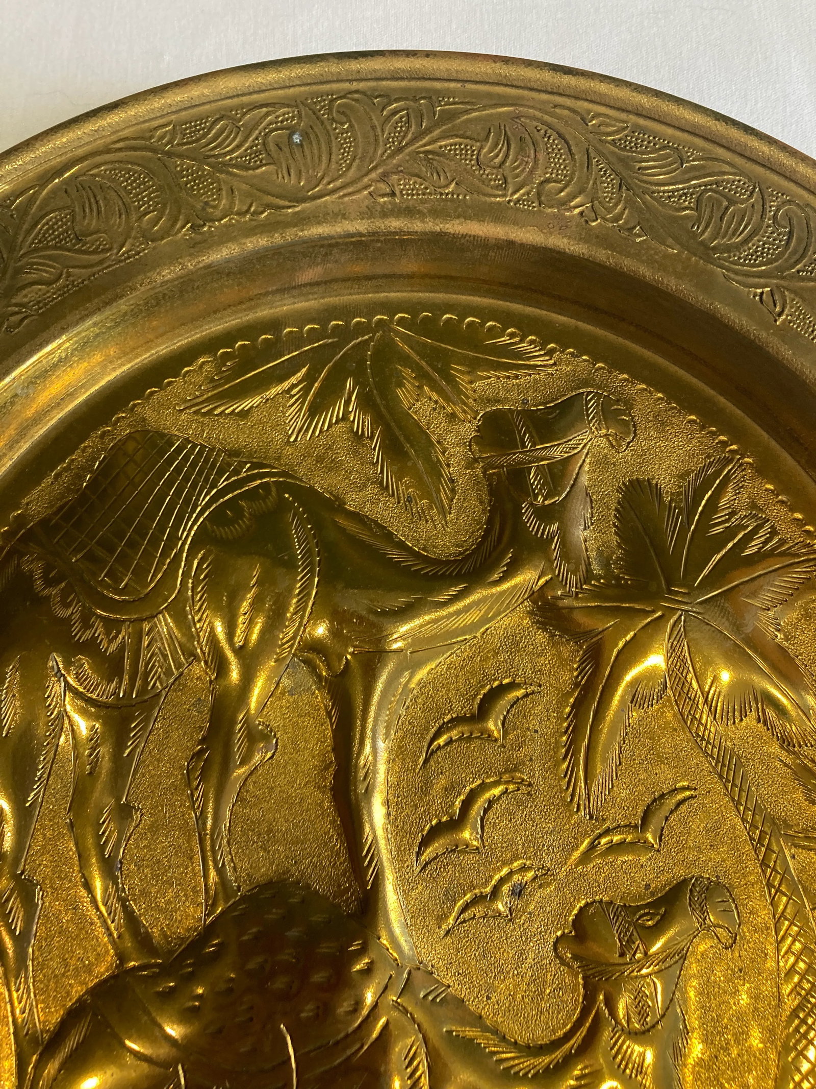 1960s Brass Embossed Camel Plate - 5
