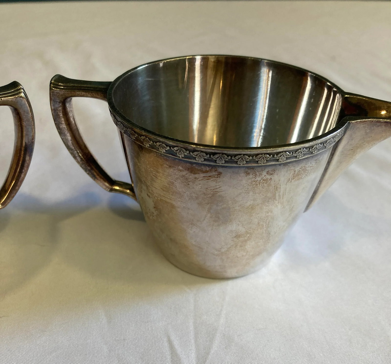 1930's F B Rogers Silver Plate Creamer & Sugar Bowl - 3