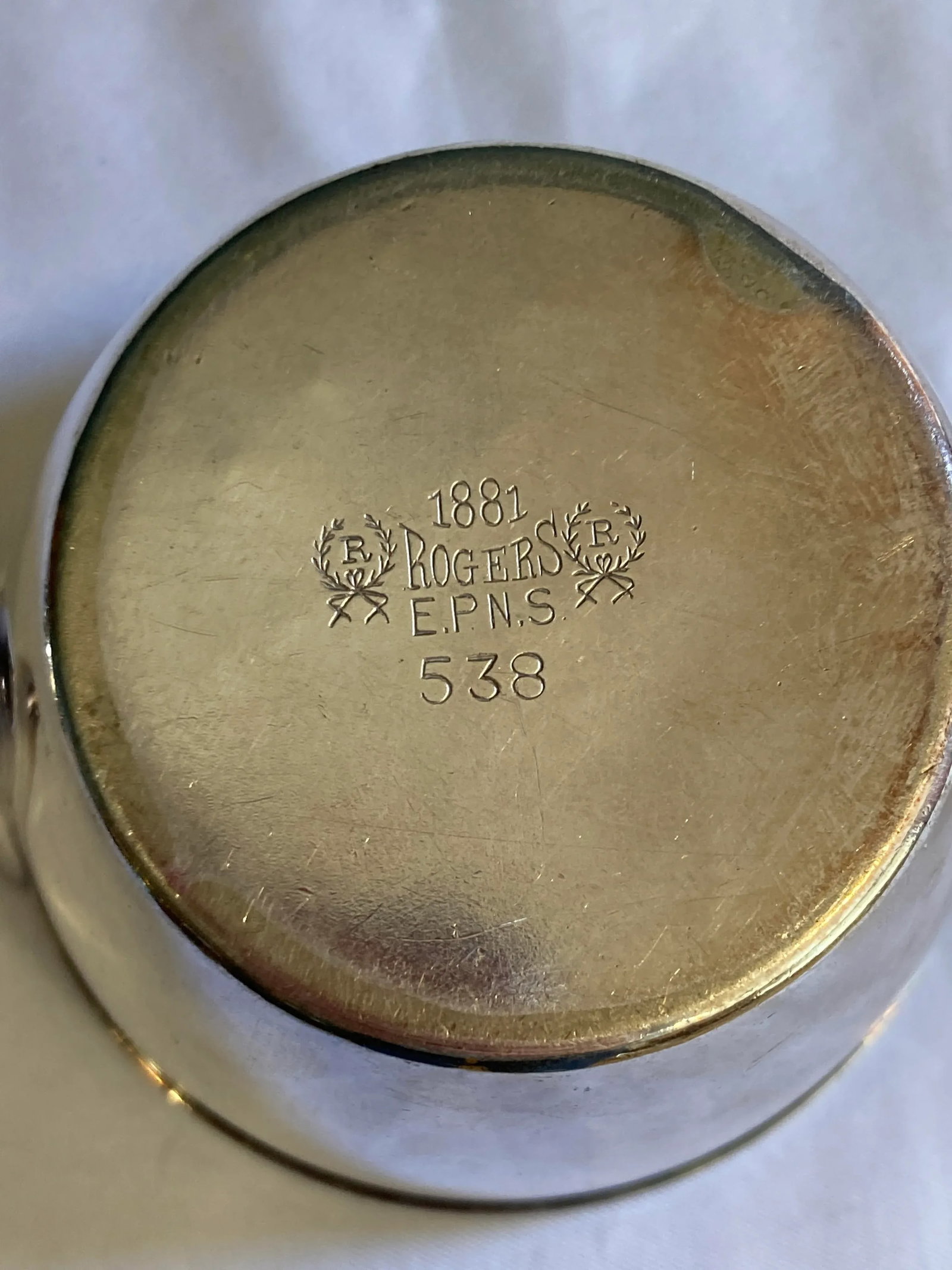 1930's F B Rogers Silver Plate Creamer & Sugar Bowl - 6
