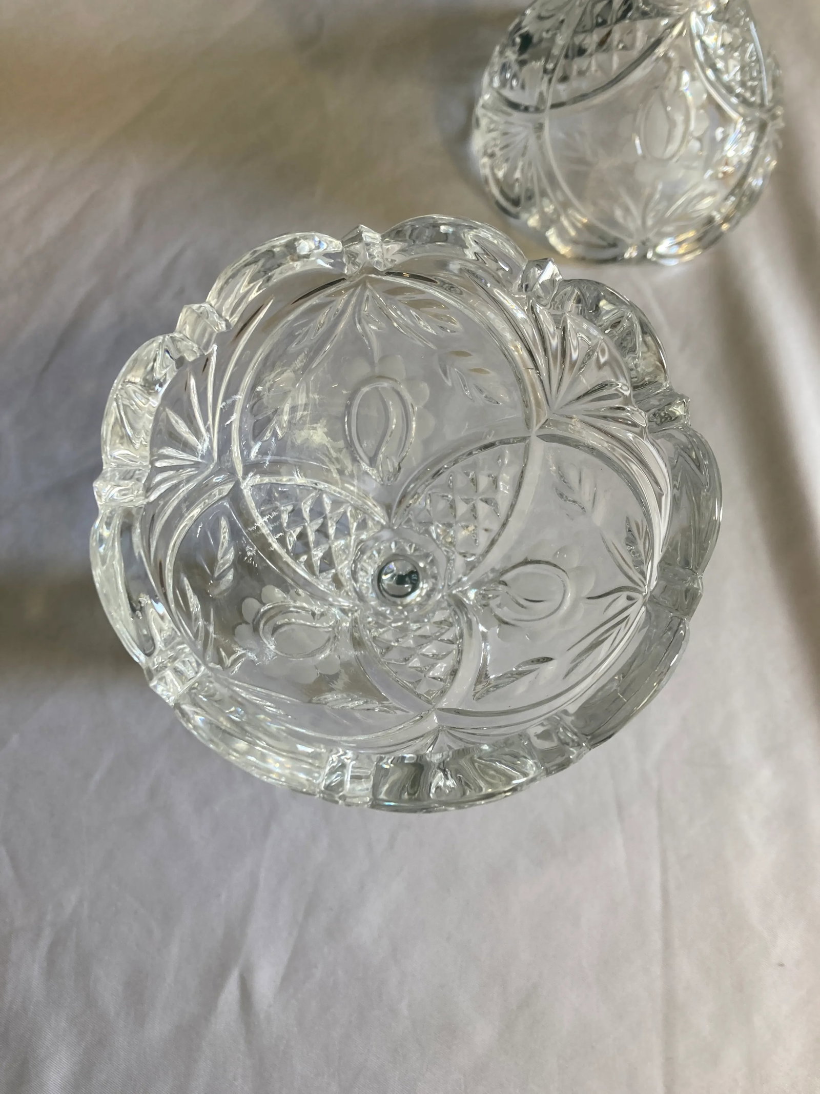 Vintage Cut Glass Candleholders, Set of Two - 6
