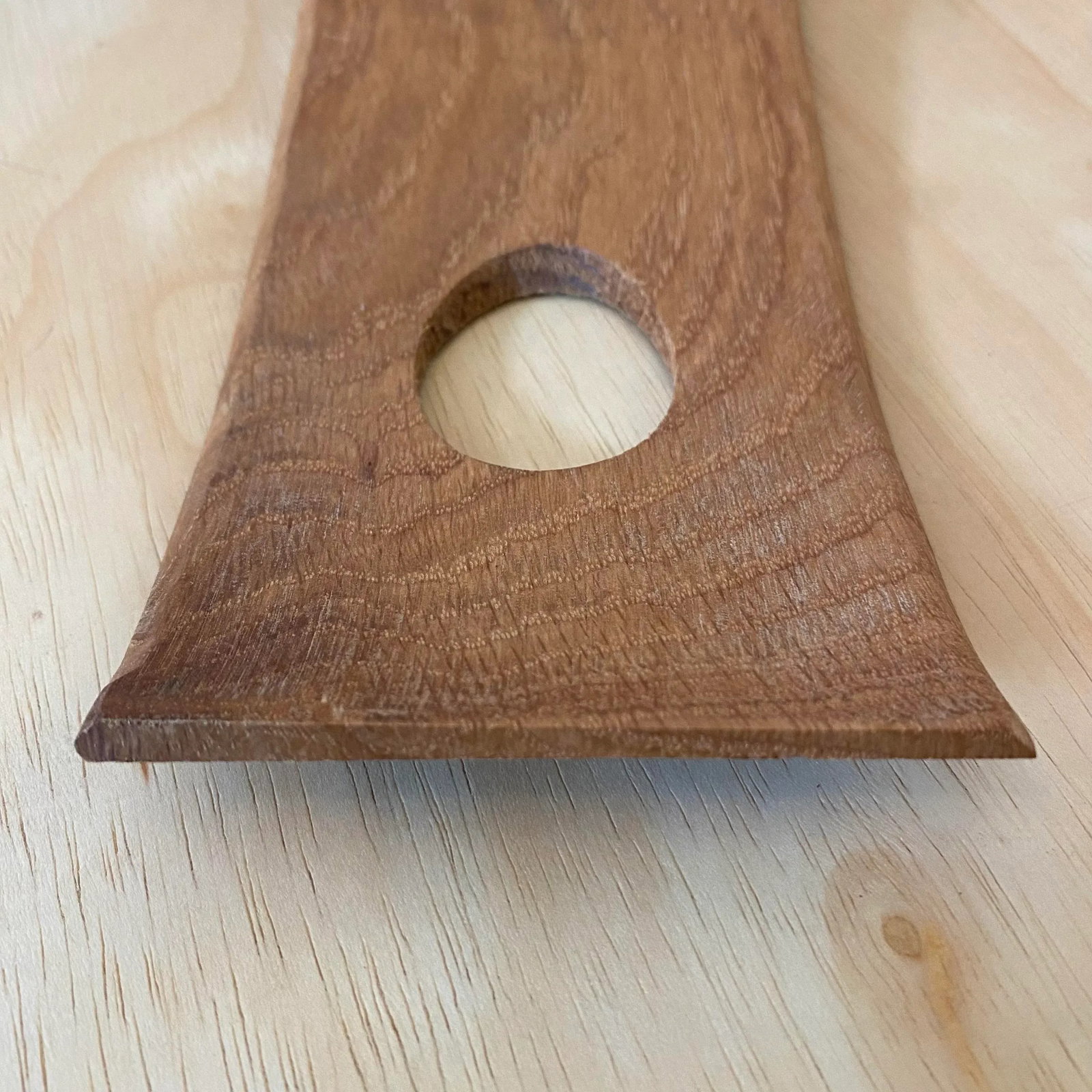 Early 21st Century Curved Carved Wood Counter Balance Wine Bottle Holder - 10
