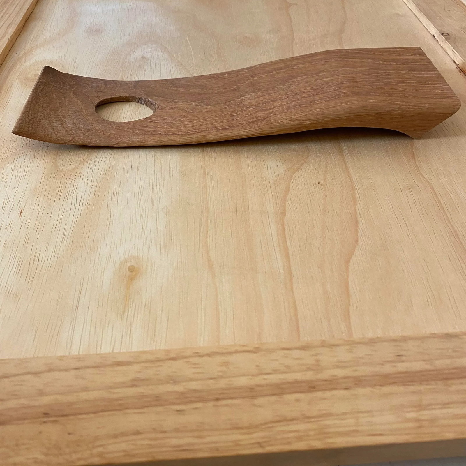 Early 21st Century Curved Carved Wood Counter Balance Wine Bottle Holder - 6