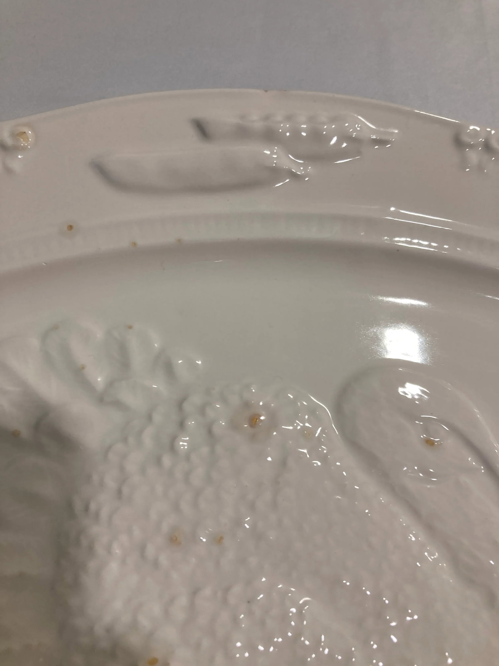 Vintage White Ceramic Turkey Platter - 6