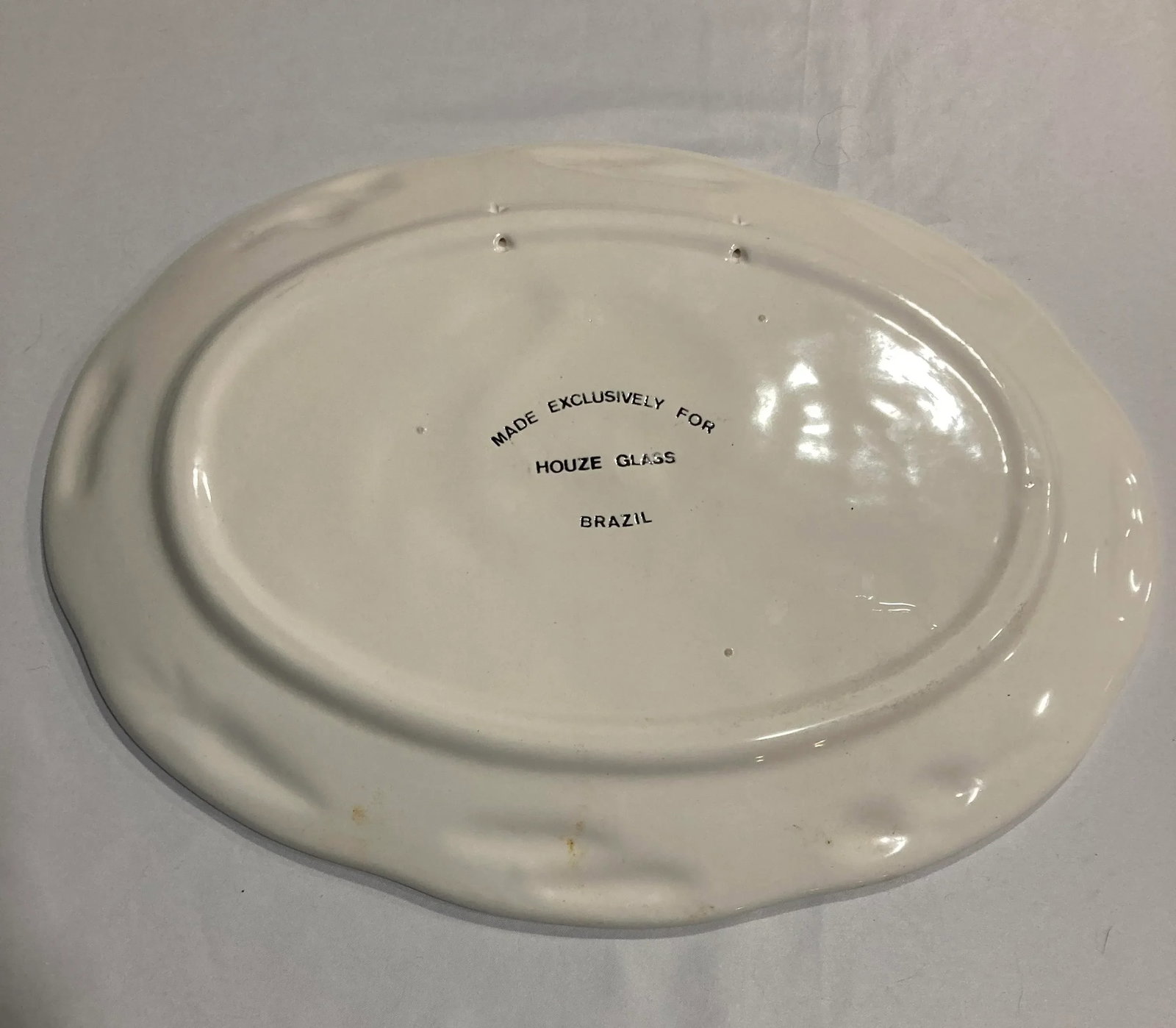 Vintage White Ceramic Turkey Platter - 9
