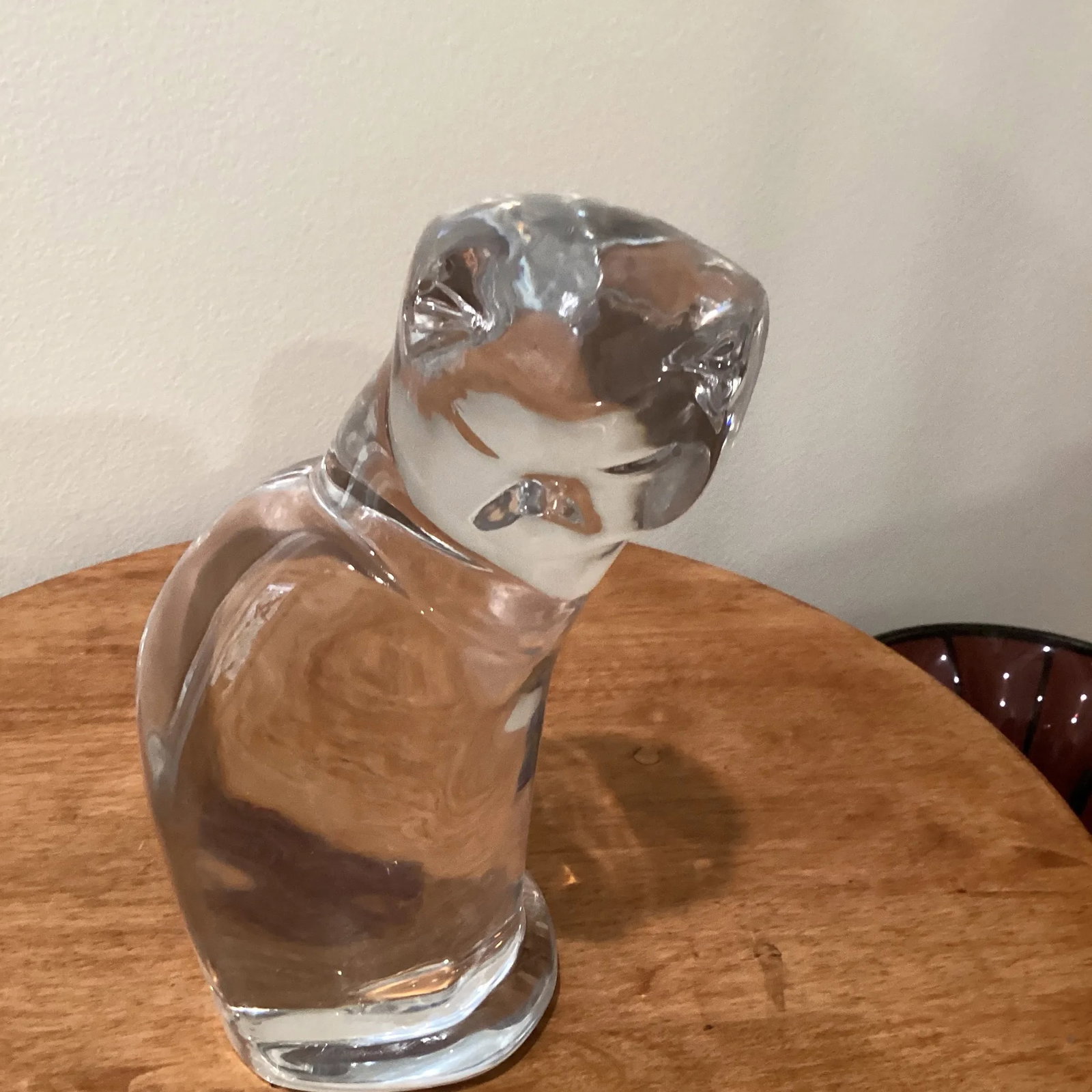 Vintage Orrefors Signed Alberius Crystal Art Glass Heavy Cat Sculpture - 10