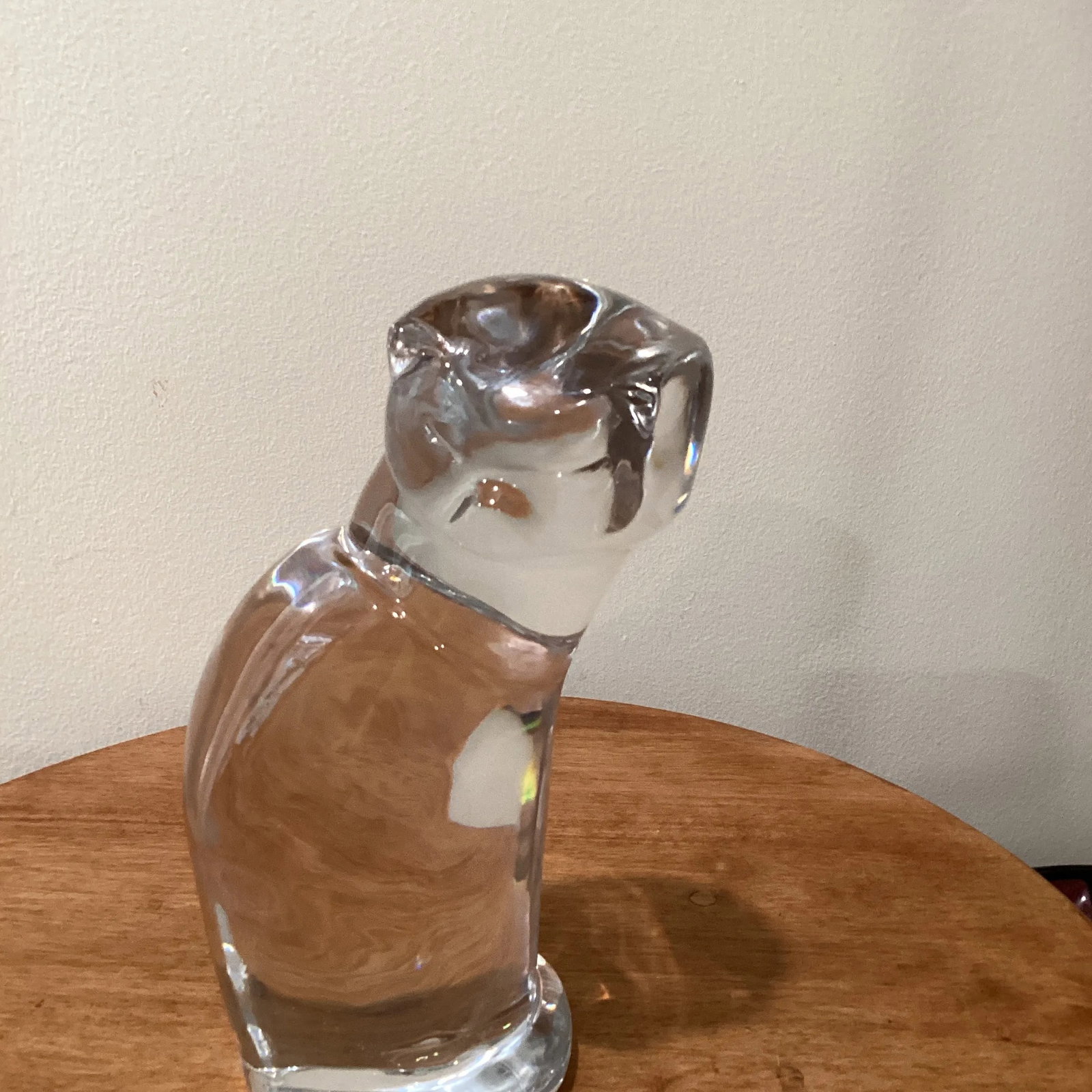 Vintage Orrefors Signed Alberius Crystal Art Glass Heavy Cat Sculpture - 11