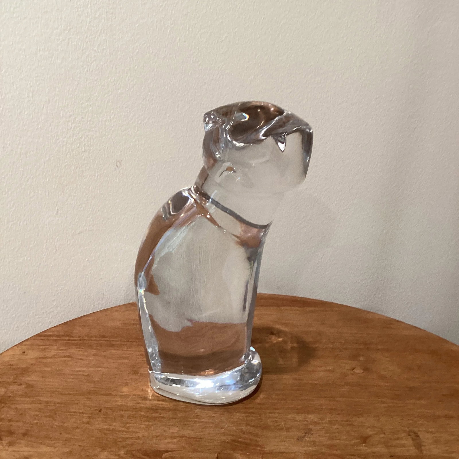 Vintage Orrefors Signed Alberius Crystal Art Glass Heavy Cat Sculpture - 12