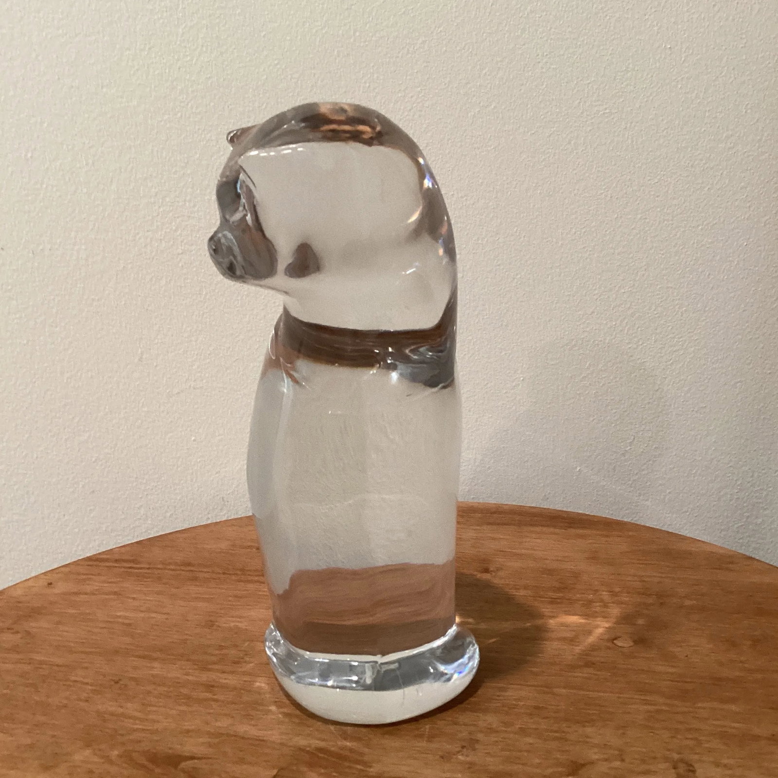 Vintage Orrefors Signed Alberius Crystal Art Glass Heavy Cat Sculpture - 3