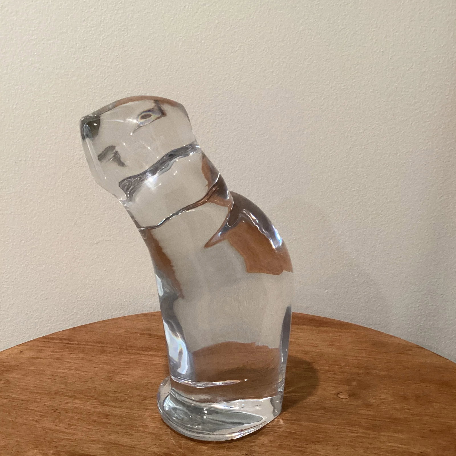 Vintage Orrefors Signed Alberius Crystal Art Glass Heavy Cat Sculpture - 4