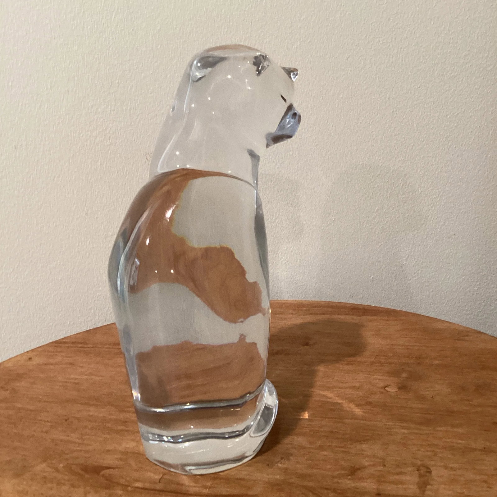 Vintage Orrefors Signed Alberius Crystal Art Glass Heavy Cat Sculpture - 5