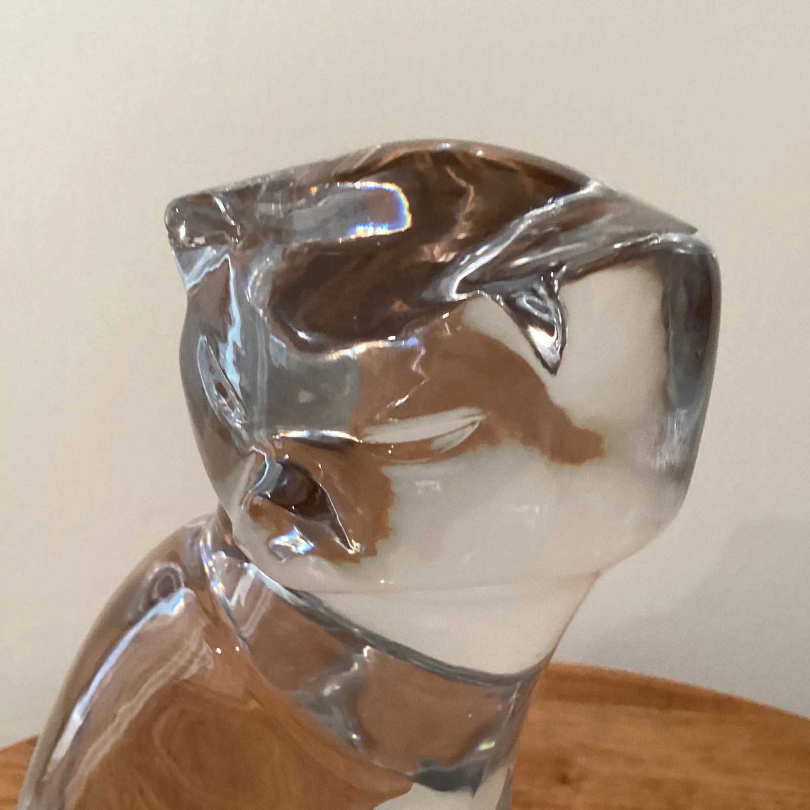 Vintage Orrefors Signed Alberius Crystal Art Glass Heavy Cat Sculpture - 7