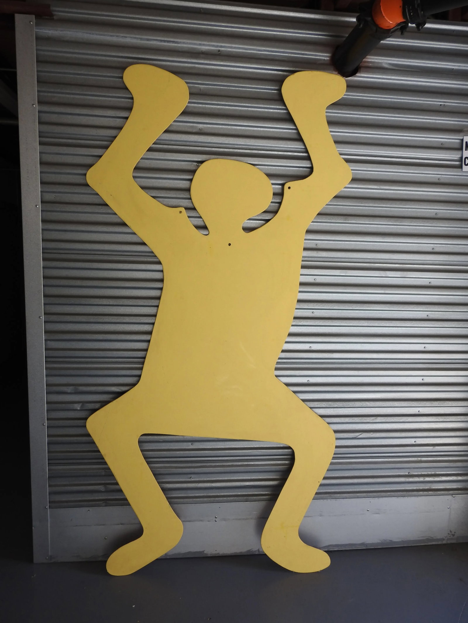 1990s Oversized Pop Art Yellow Wood Figure Wall Sculpture - 10