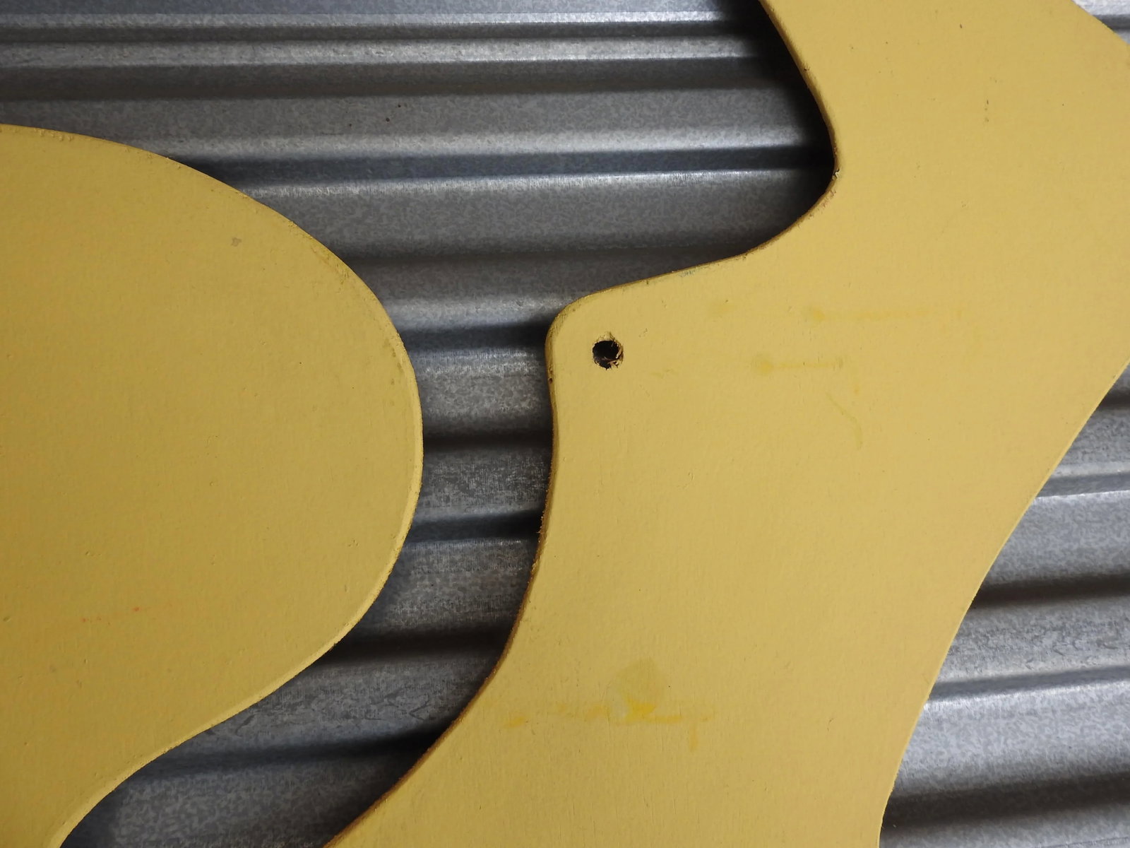 1990s Oversized Pop Art Yellow Wood Figure Wall Sculpture - 5