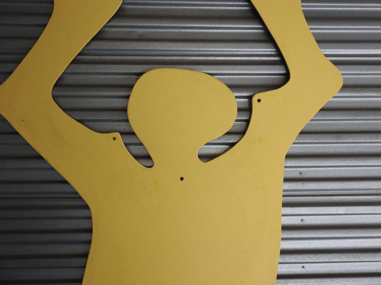 1990s Oversized Pop Art Yellow Wood Figure Wall Sculpture - 6