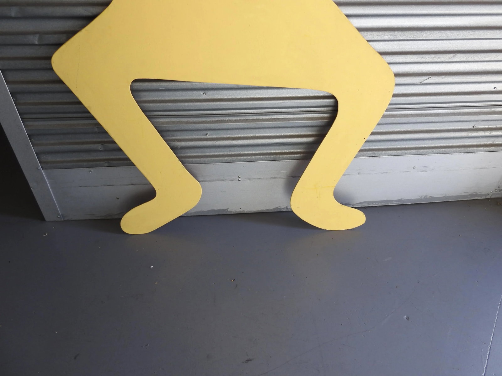1990s Oversized Pop Art Yellow Wood Figure Wall Sculpture - 8