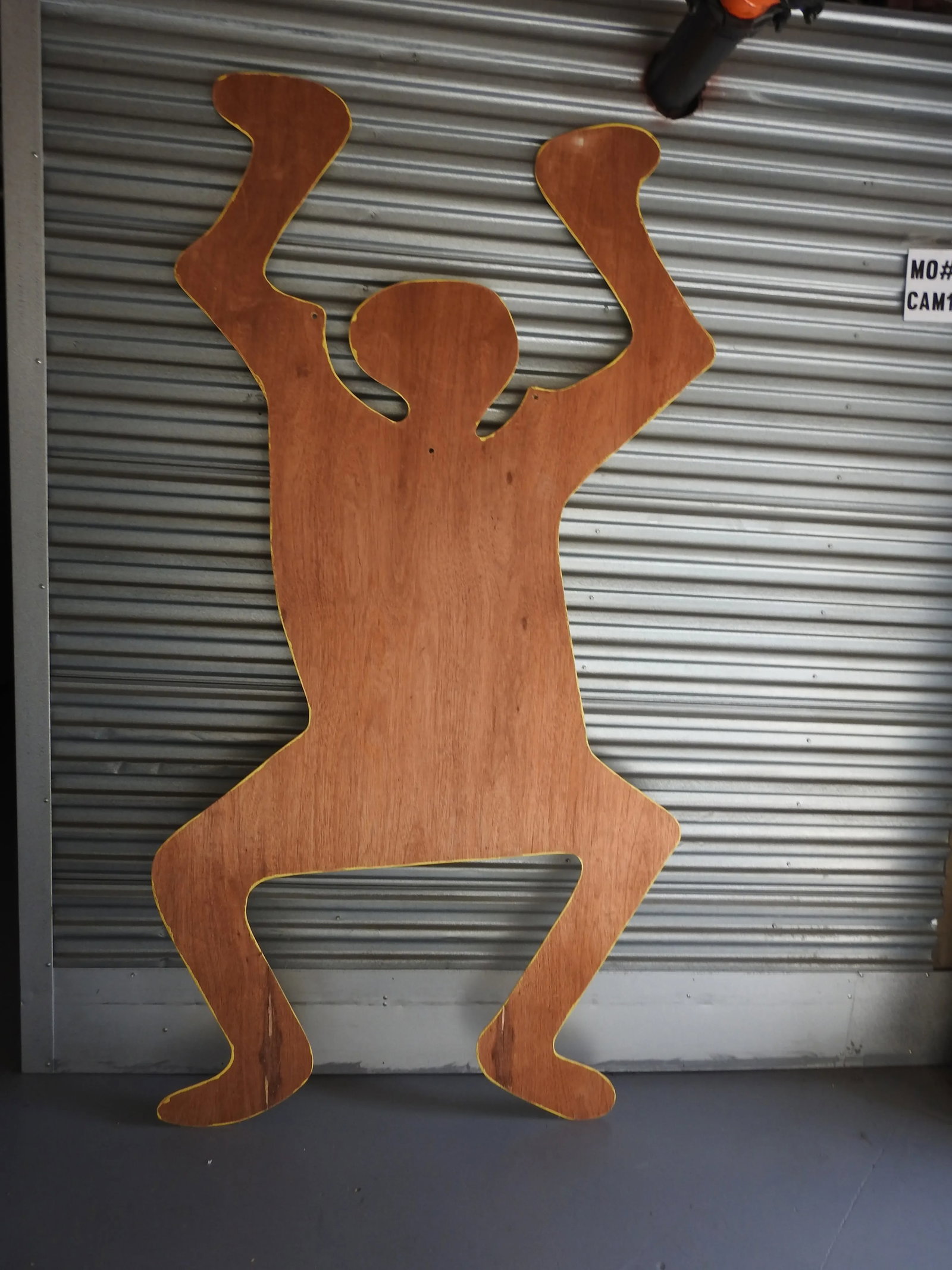1990s Oversized Pop Art Yellow Wood Figure Wall Sculpture - 9