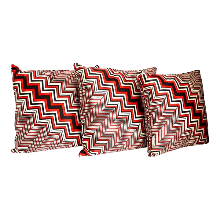 Chevron Silk Pillows- Set of 3: Luxurious silk pillows that will make a great addition to any decor. Very comfortable and plush. This trio of pillows would look great as accent pillows in a bedroom or living space. Acquired from