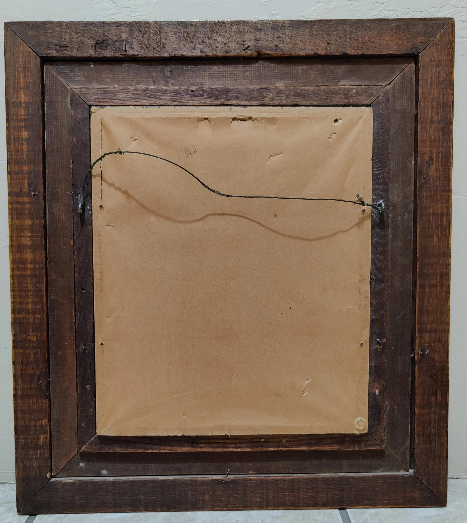Antique Oak Wood Frame W/ Ornate Gesso -Flowers and Leaves Frame/ Mirror - 11