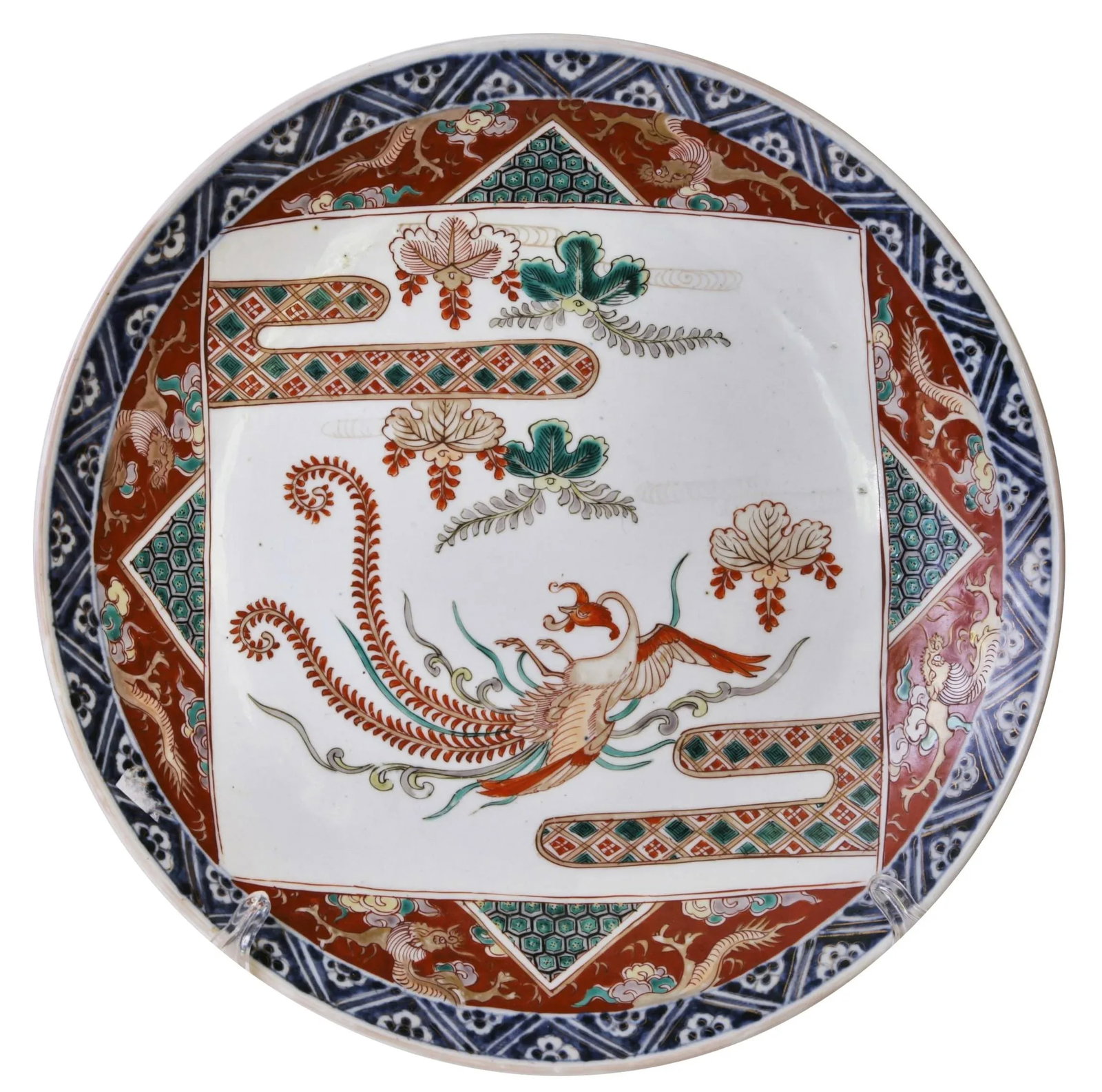 19thC Japanese Charger -Flying Phoenix - C. 1880-1900 - 15in - 5