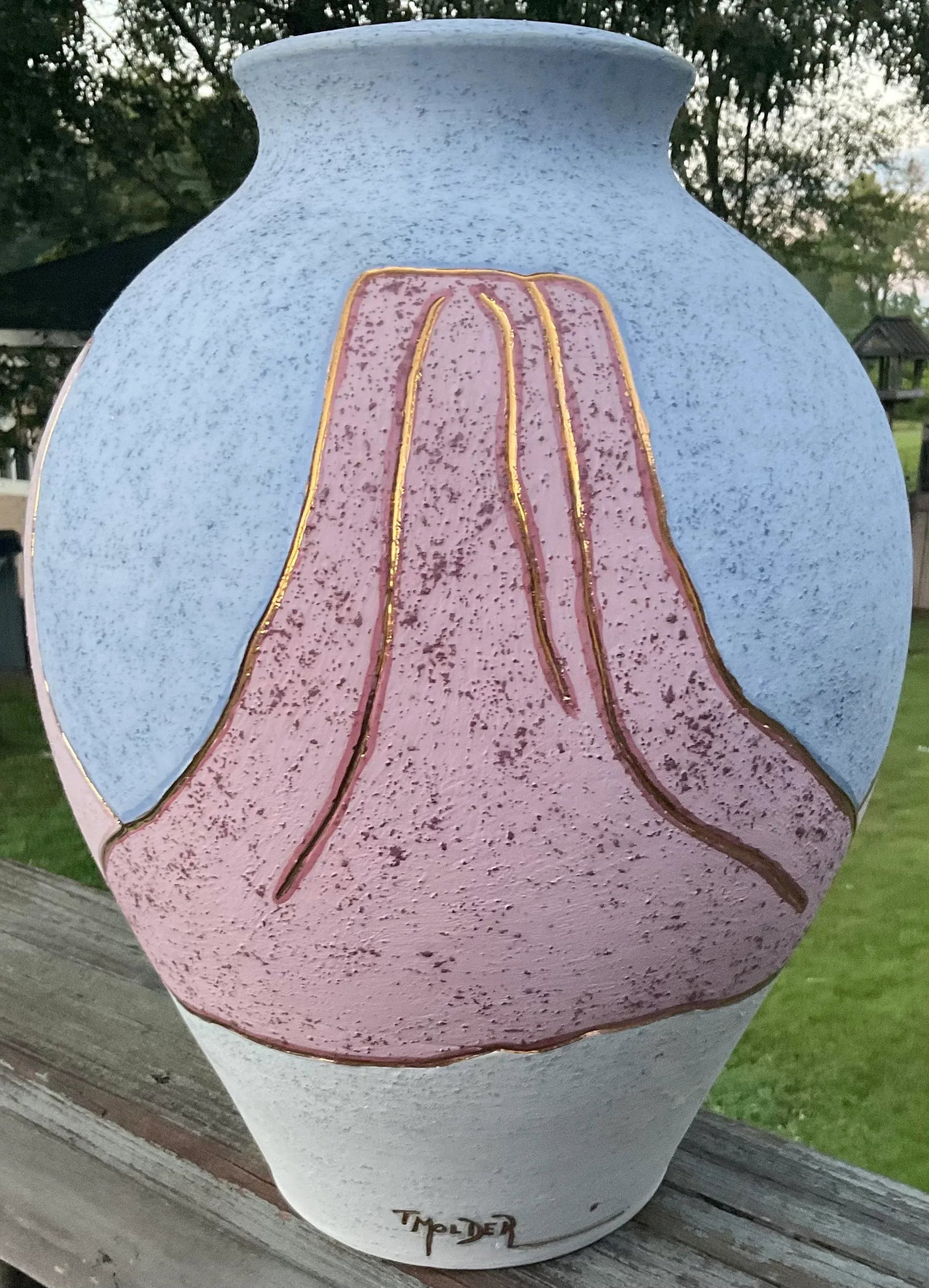 Large Southwestern Pottery Vase, Signed. - 4
