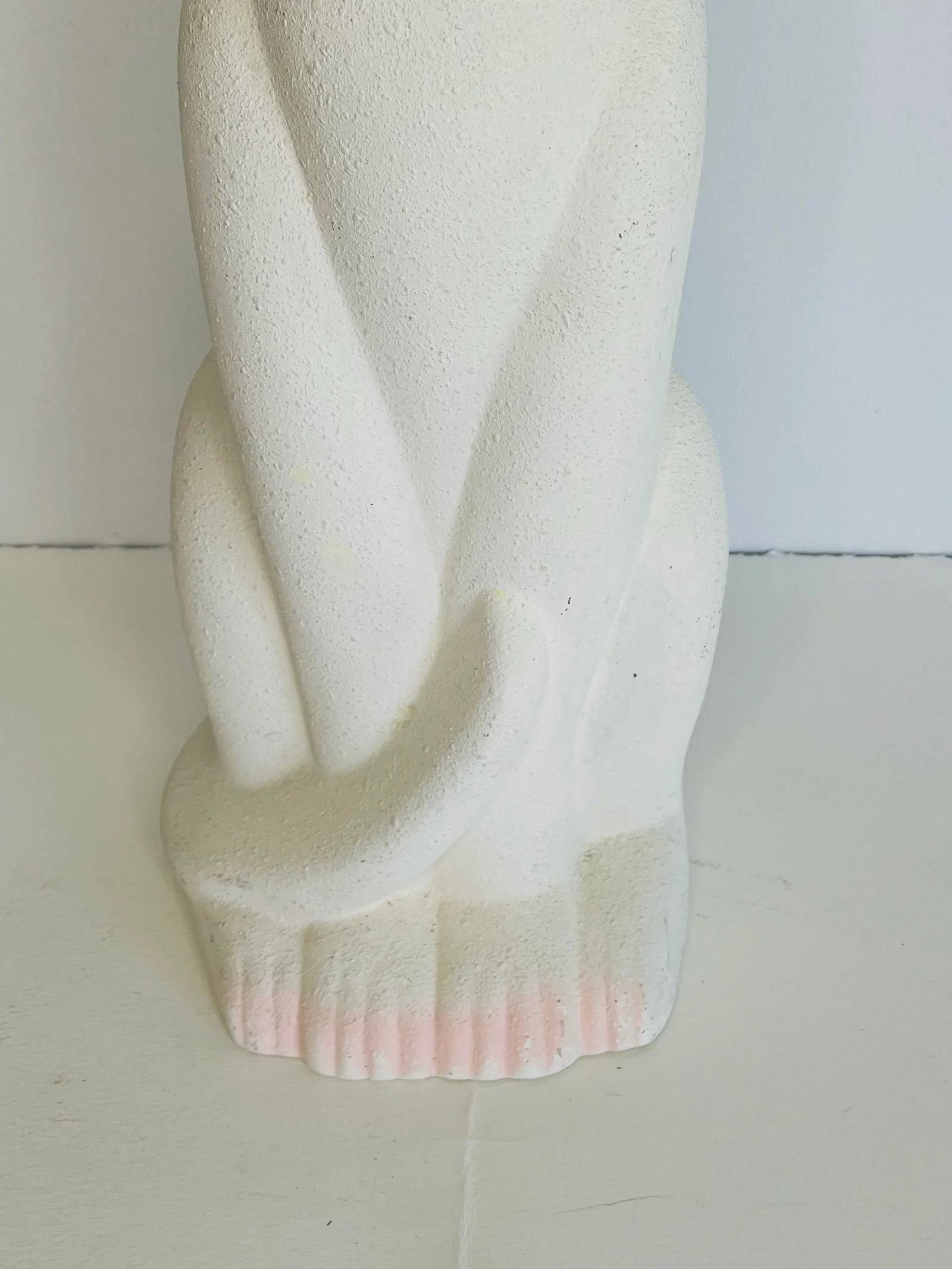 1960s Tall White Siamese Cat Figurine With Pink Accents - 3