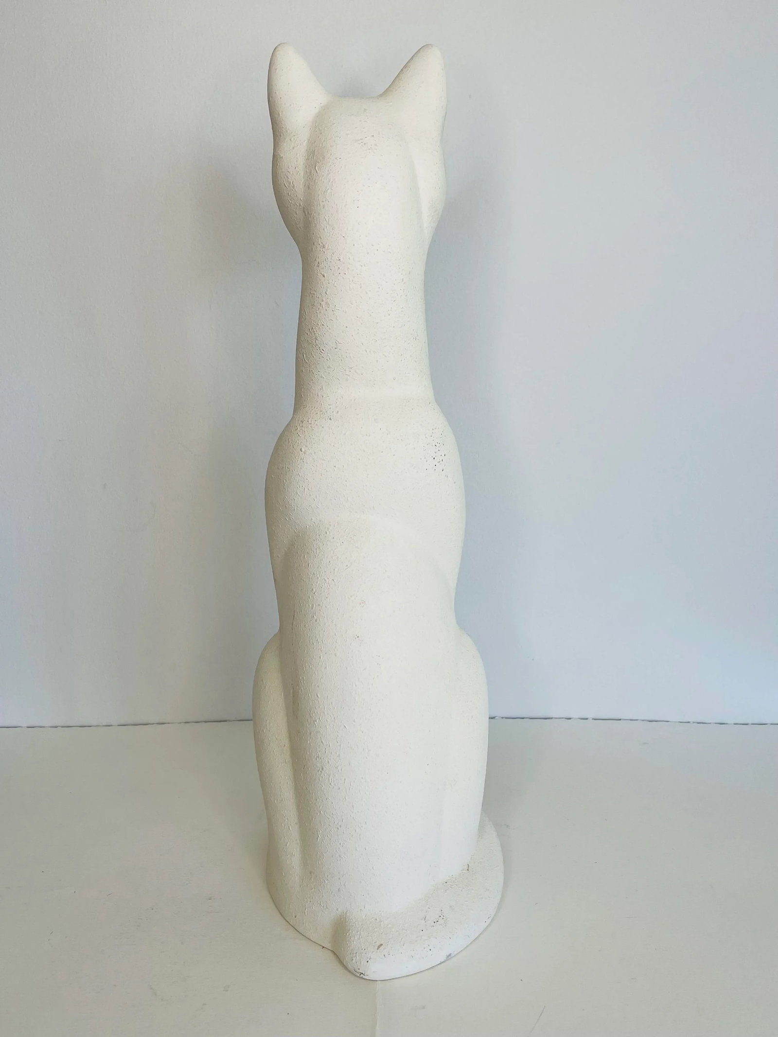 1960s Tall White Siamese Cat Figurine With Pink Accents - 6