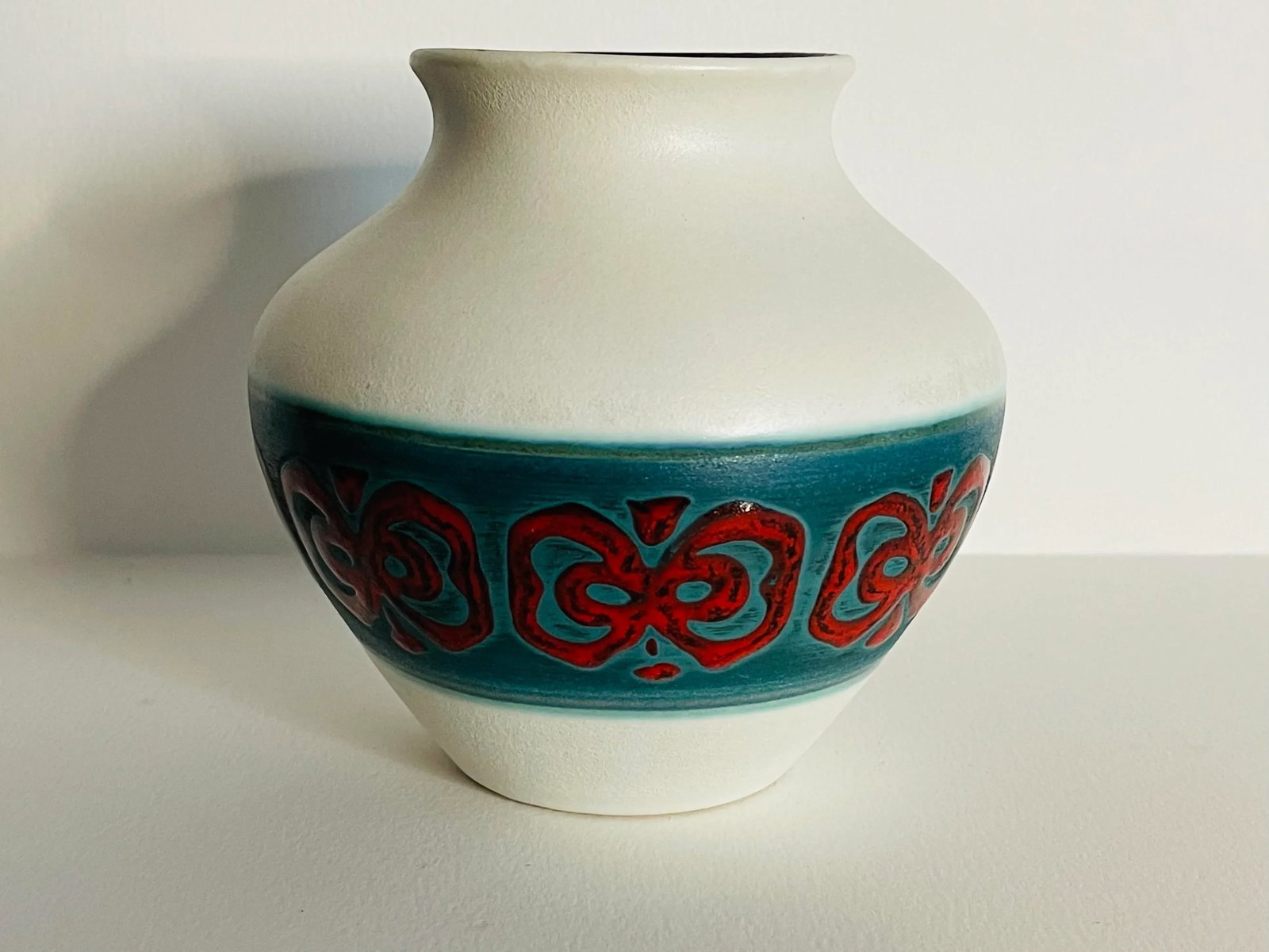 Mid Century Modern German Ceramic Matte Finish Bulbous Vase - 2